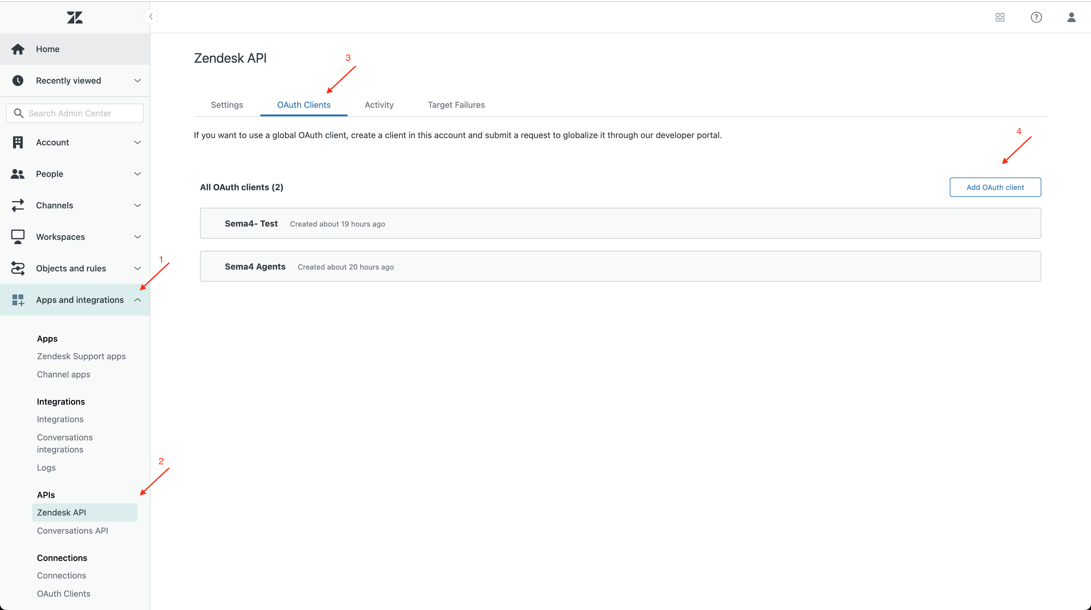 Add Zendesk OAuth2 client