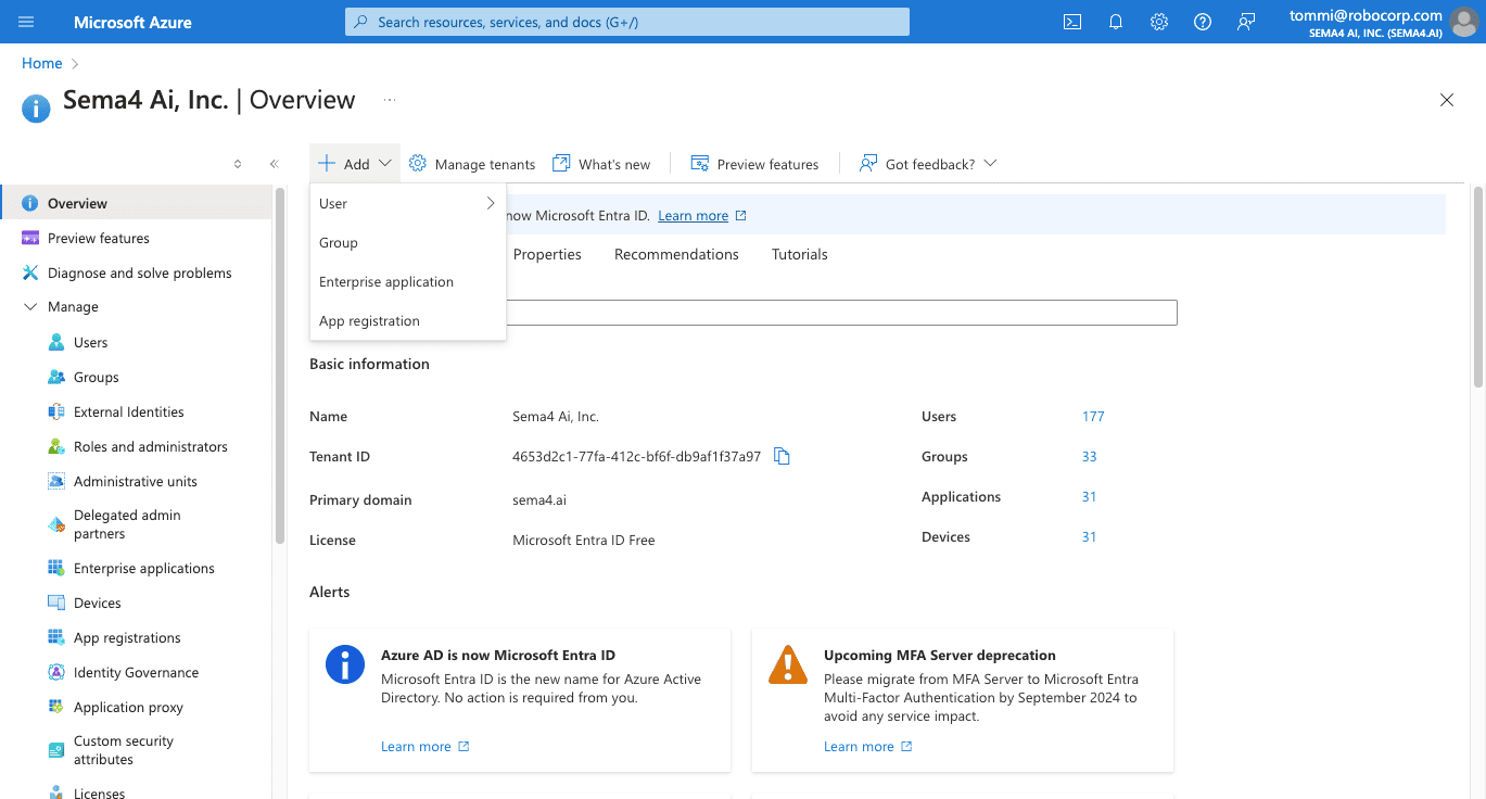 Add app registration