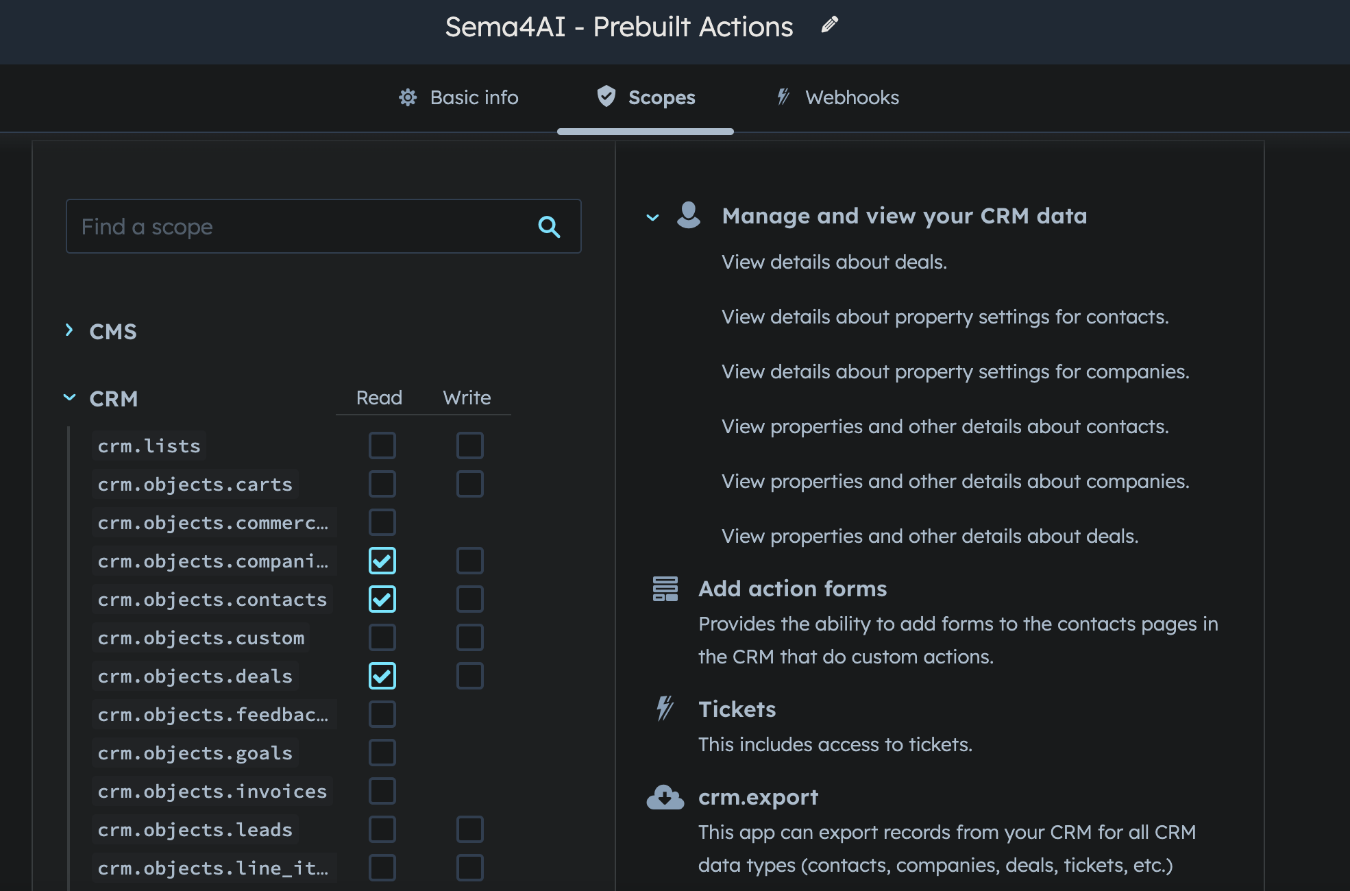 app scopes config