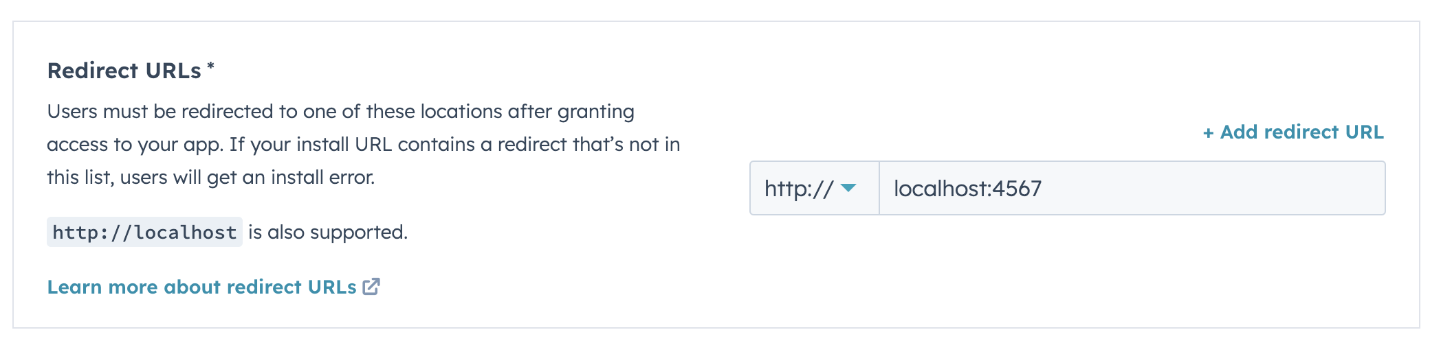 Set up redirect URLs