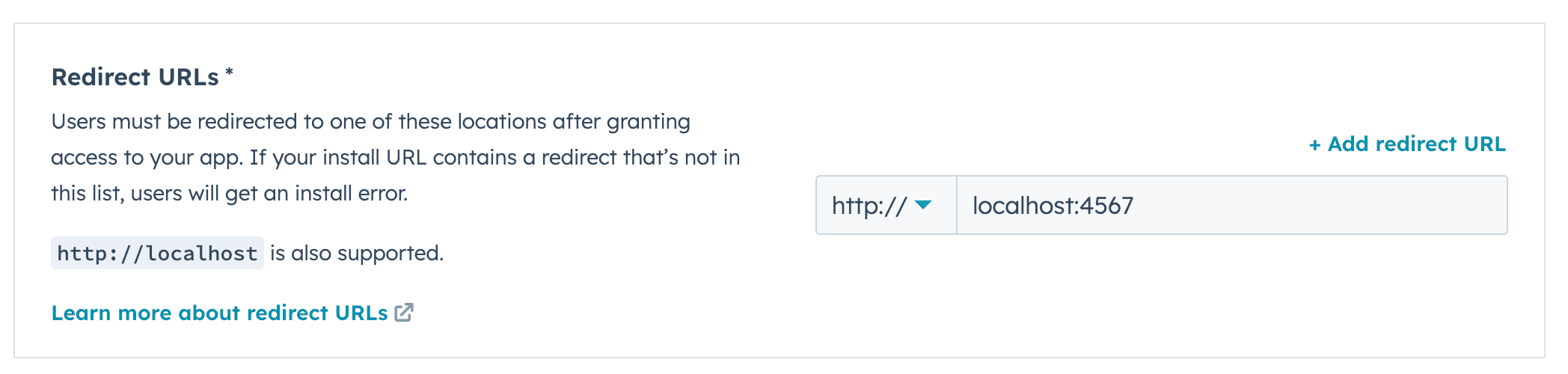 Set up redirect URLs