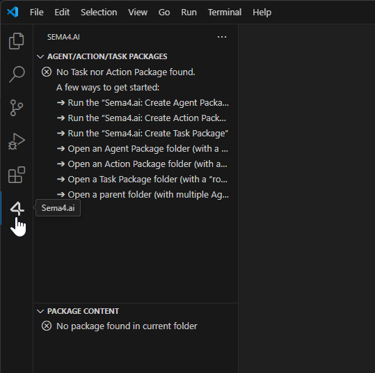 Sema4.ai VS Code extension