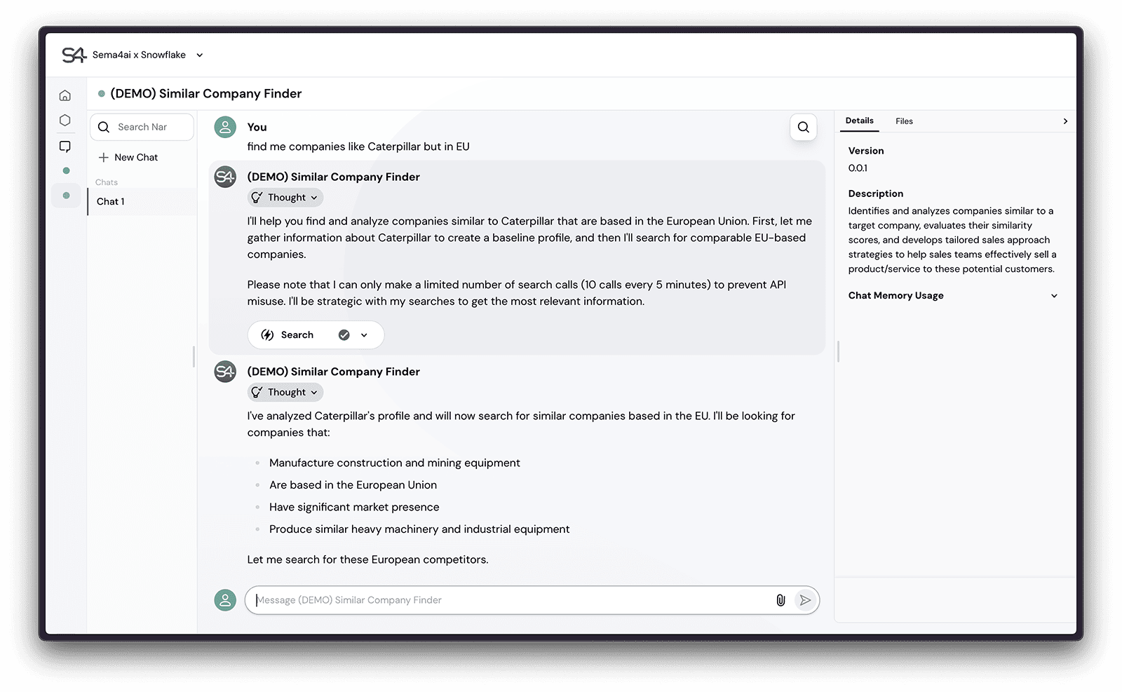 Starting a chat with an agent