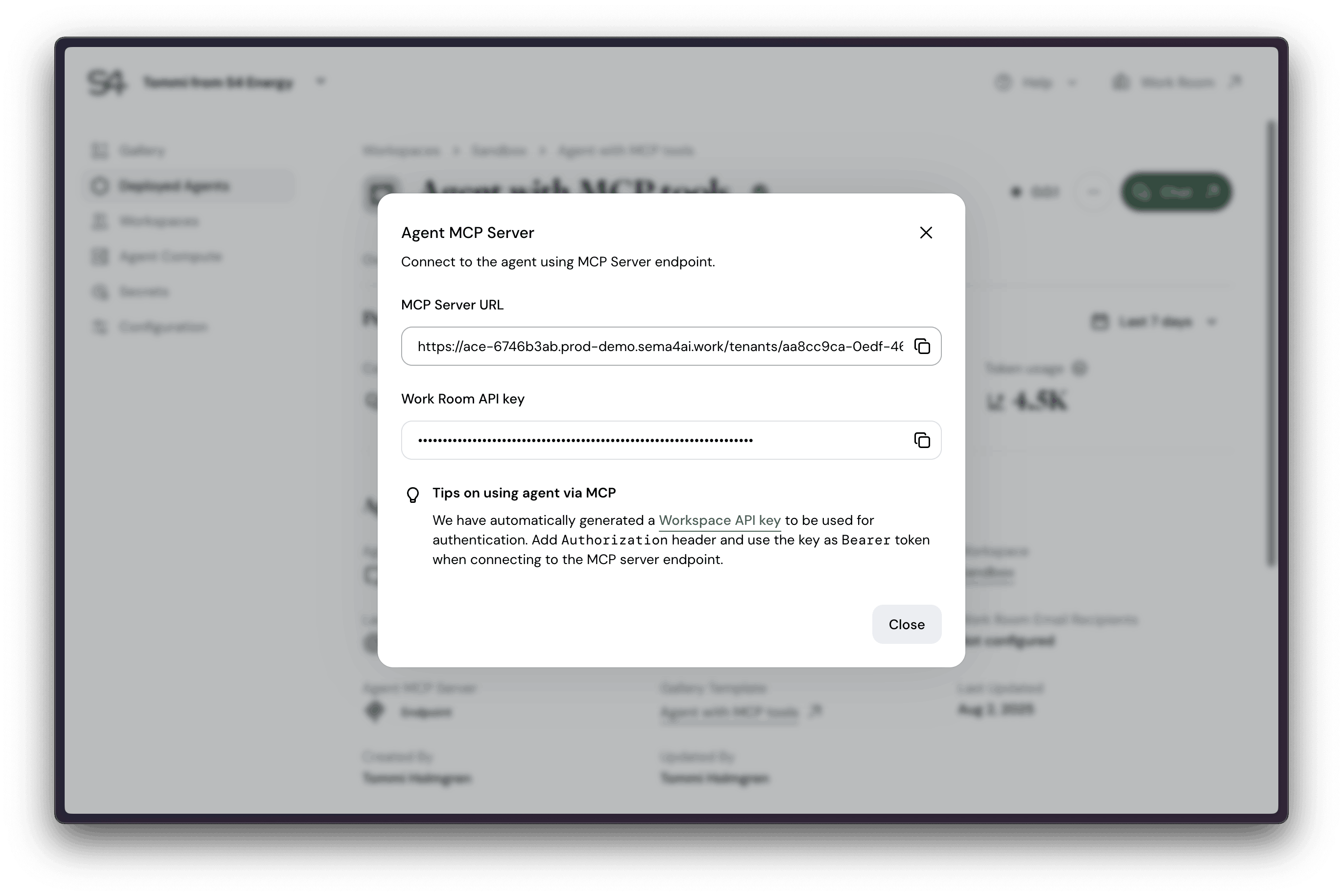 MCP Endpoint and API Key