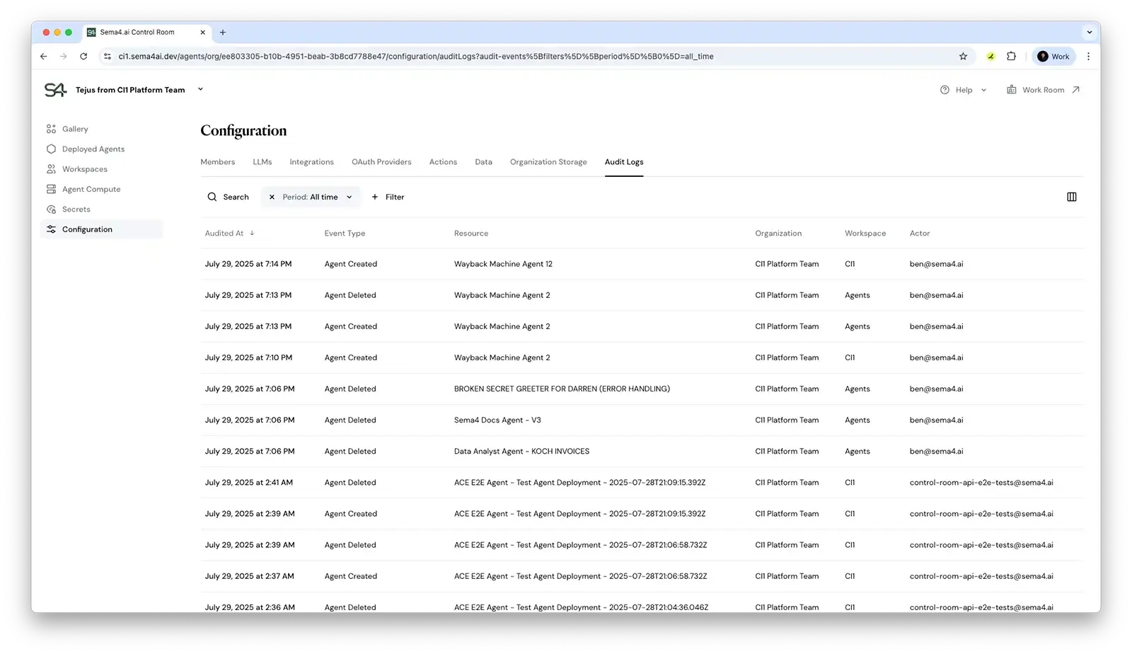 Audit Logs in Control Room