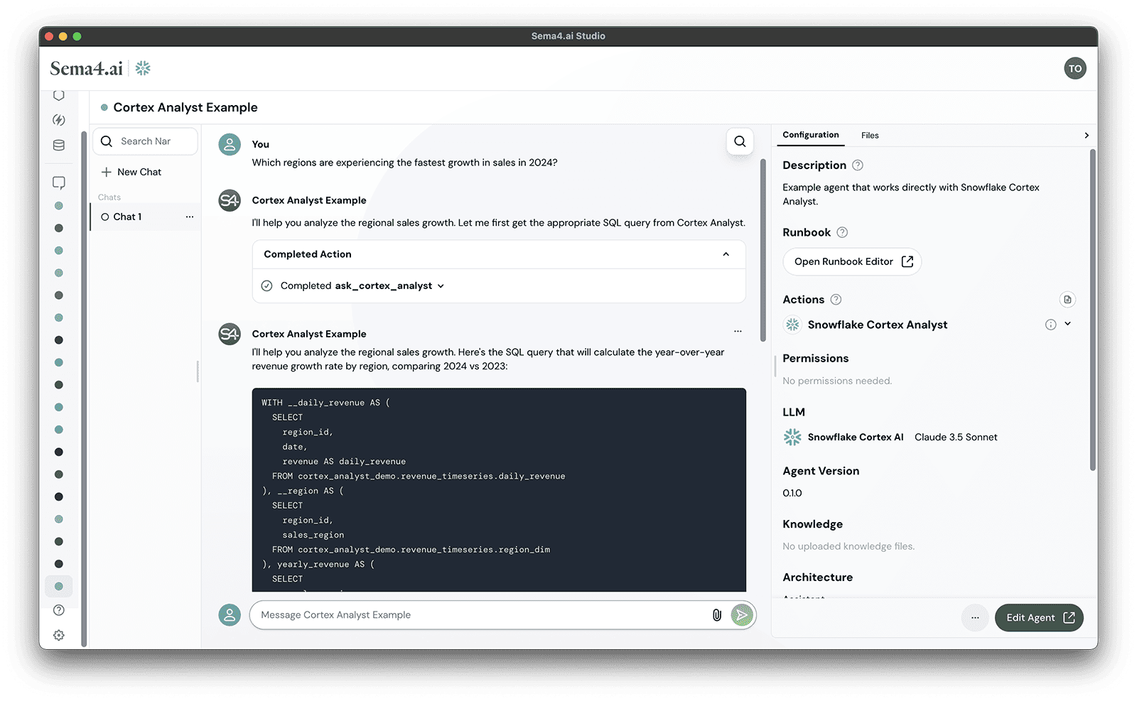Agent chat and responses