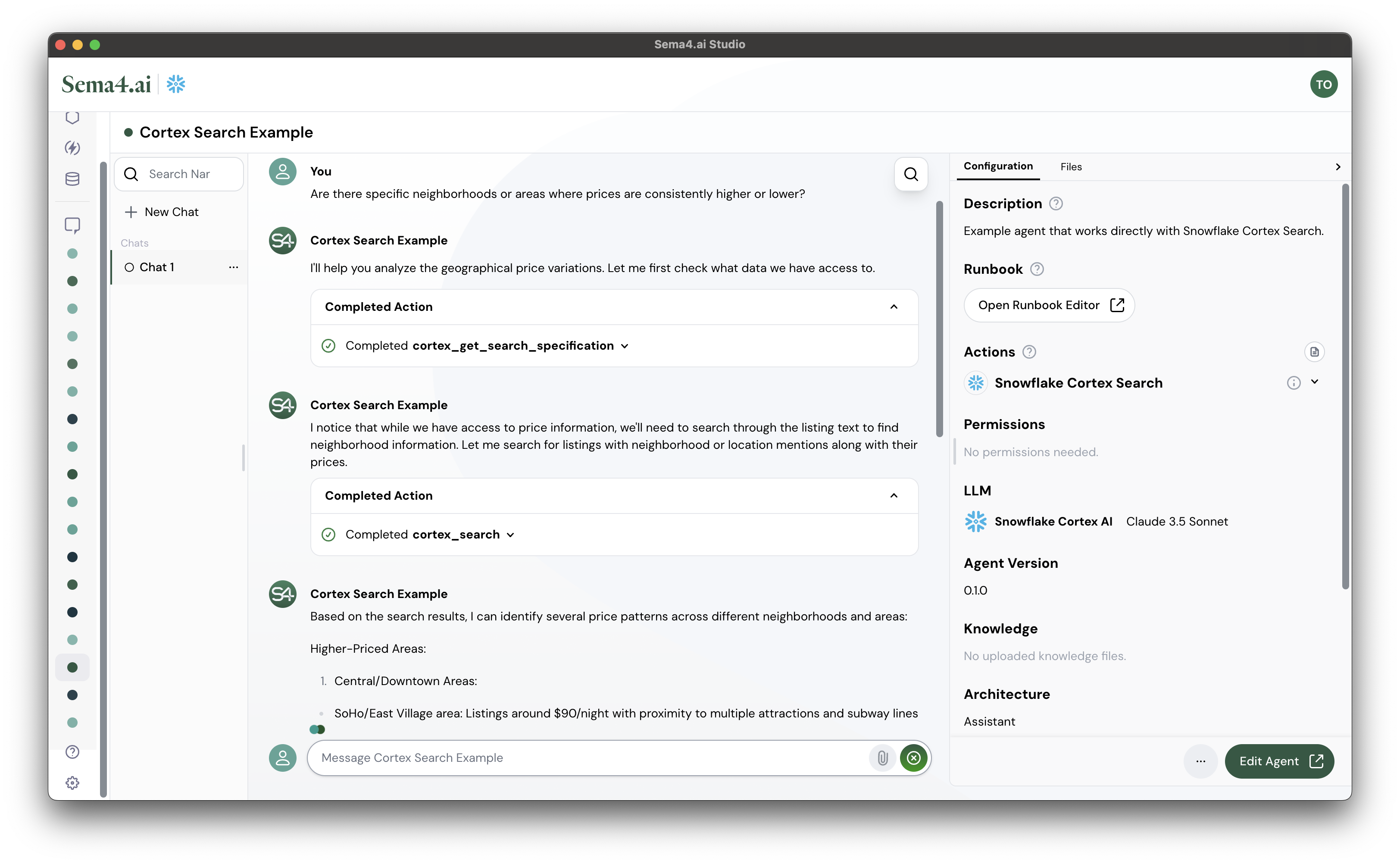 Agent chat and responses