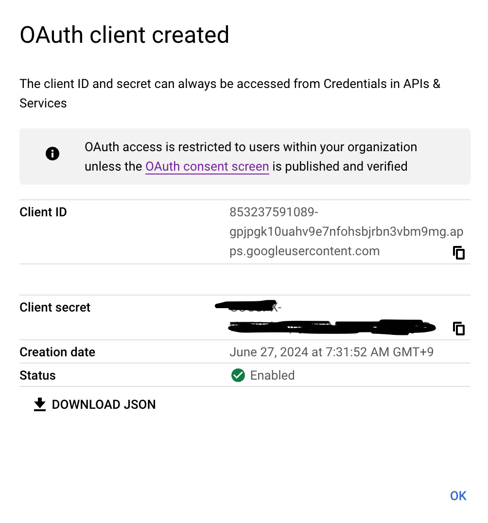 Client ID and Secret