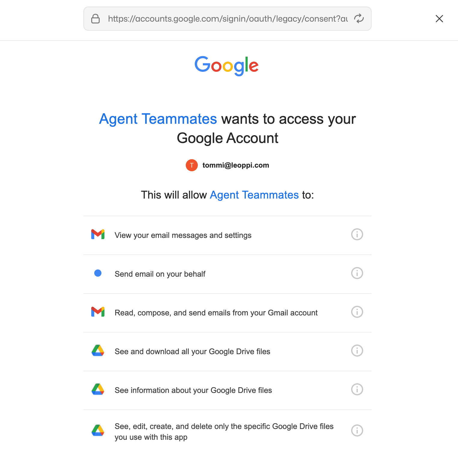 OAuth consent screen