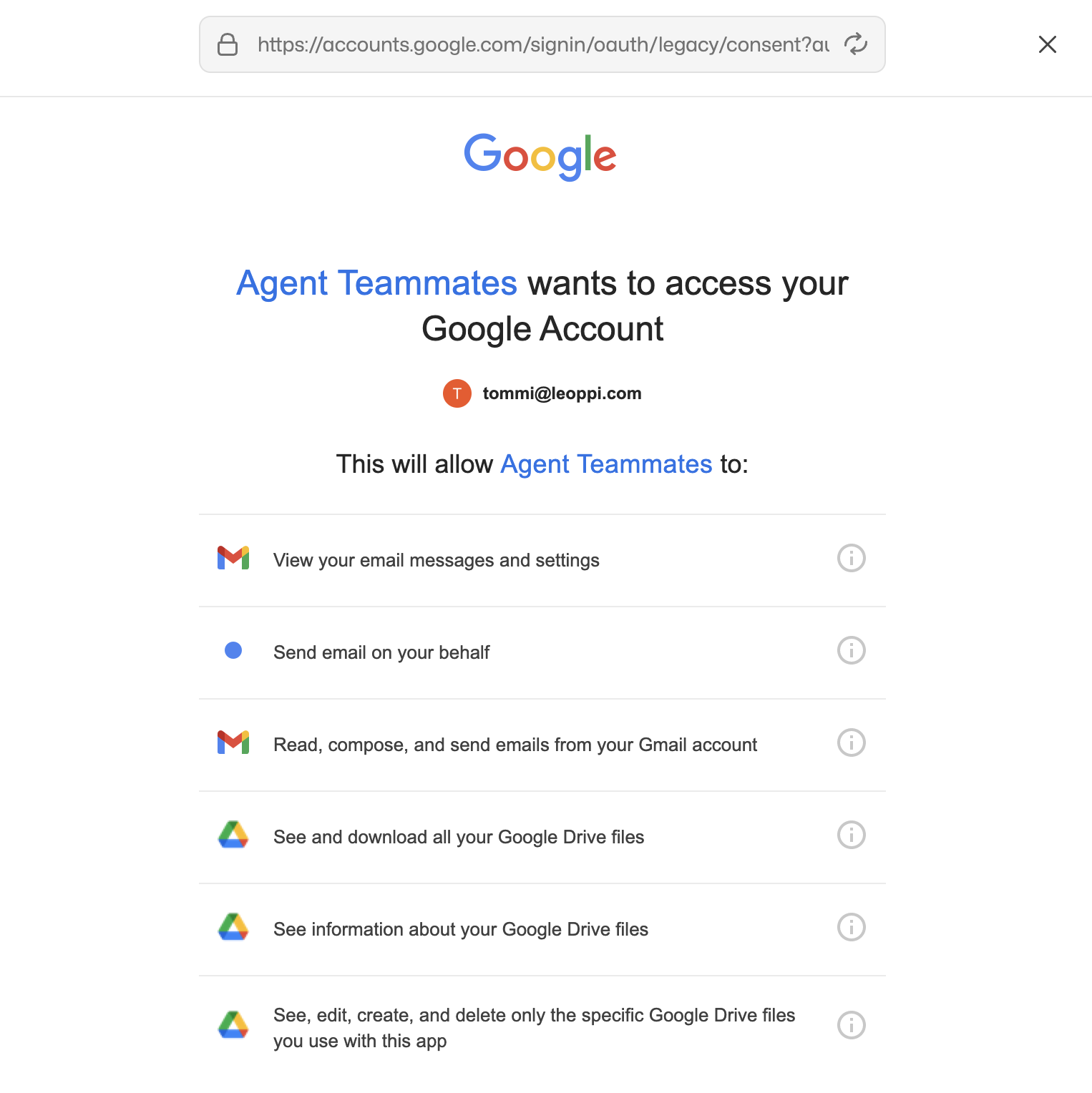 OAuth consent screen