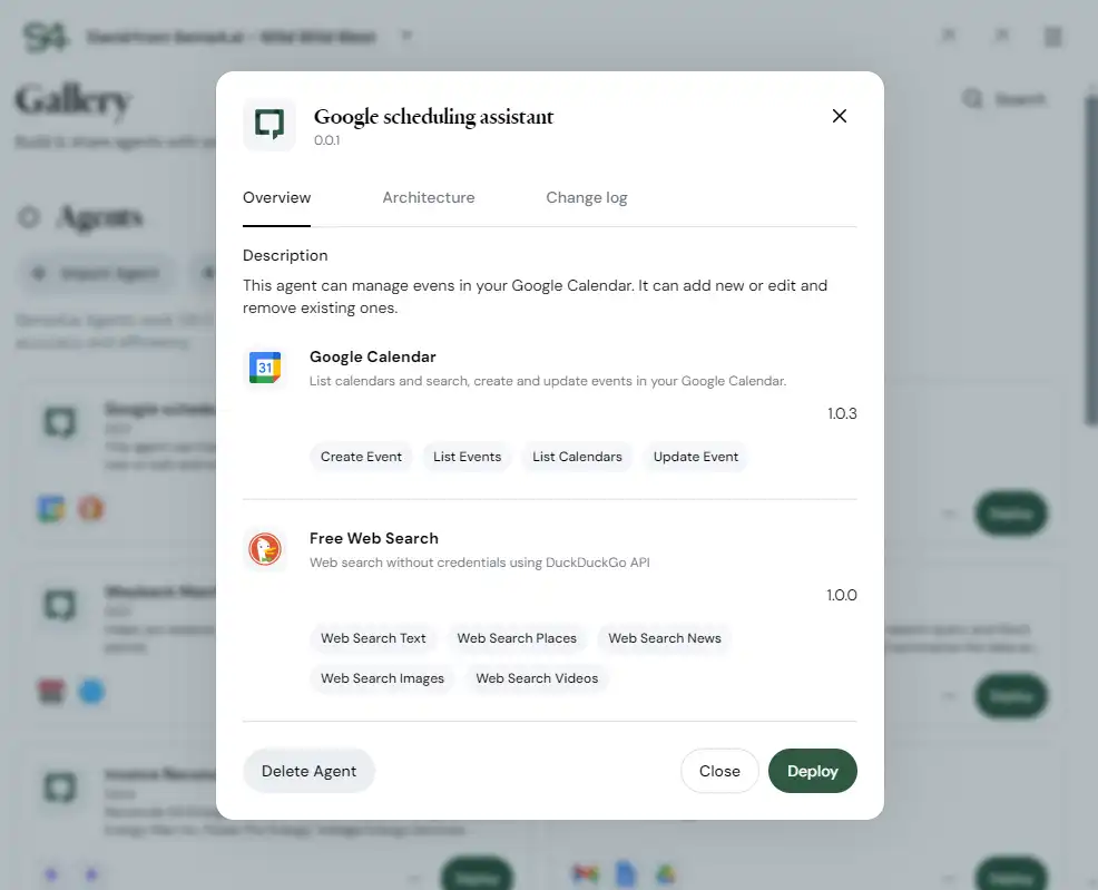 Control Room: confirmation of successful agent publish