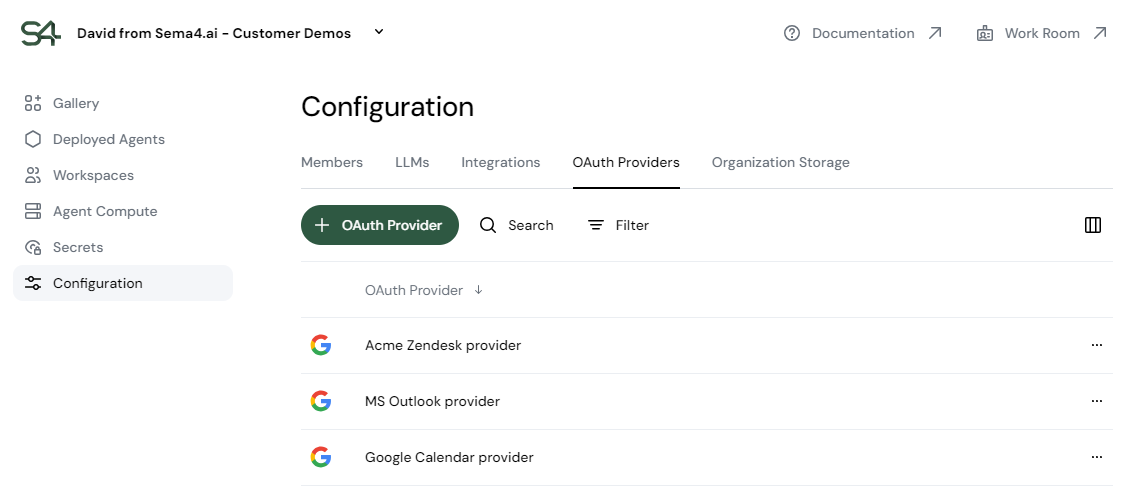 OAuth2 providers in Control Room