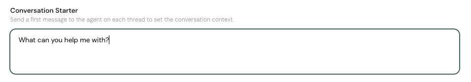 Configure Conversation Starter