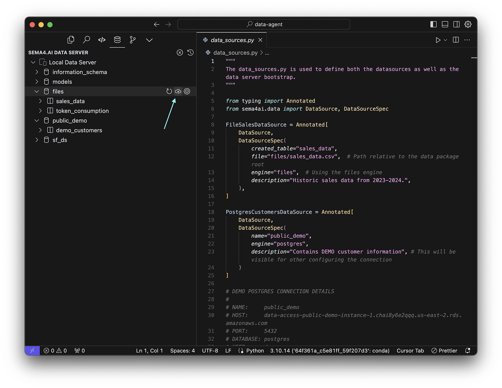Upload a file data source