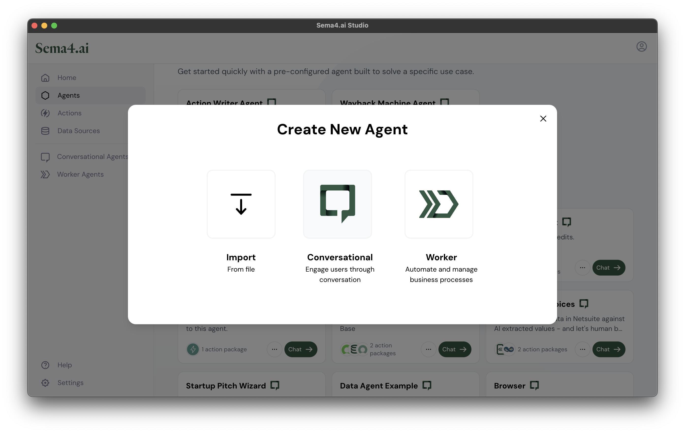 Create new agent