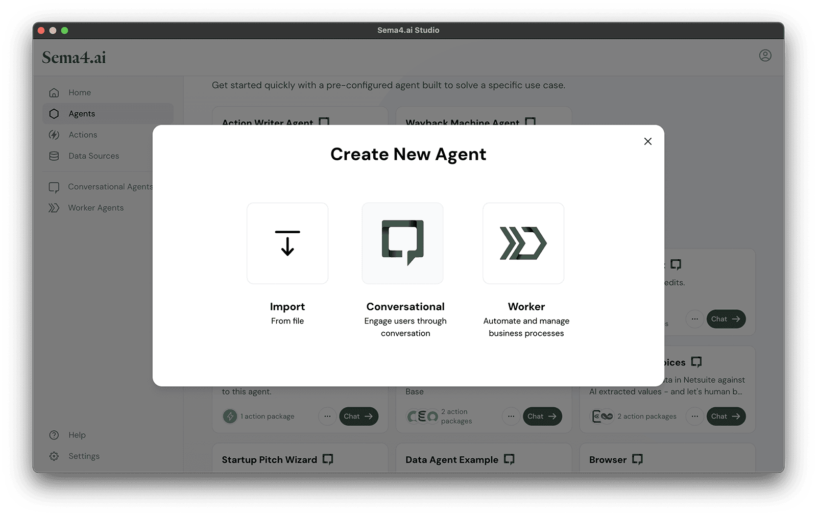 Create new agent