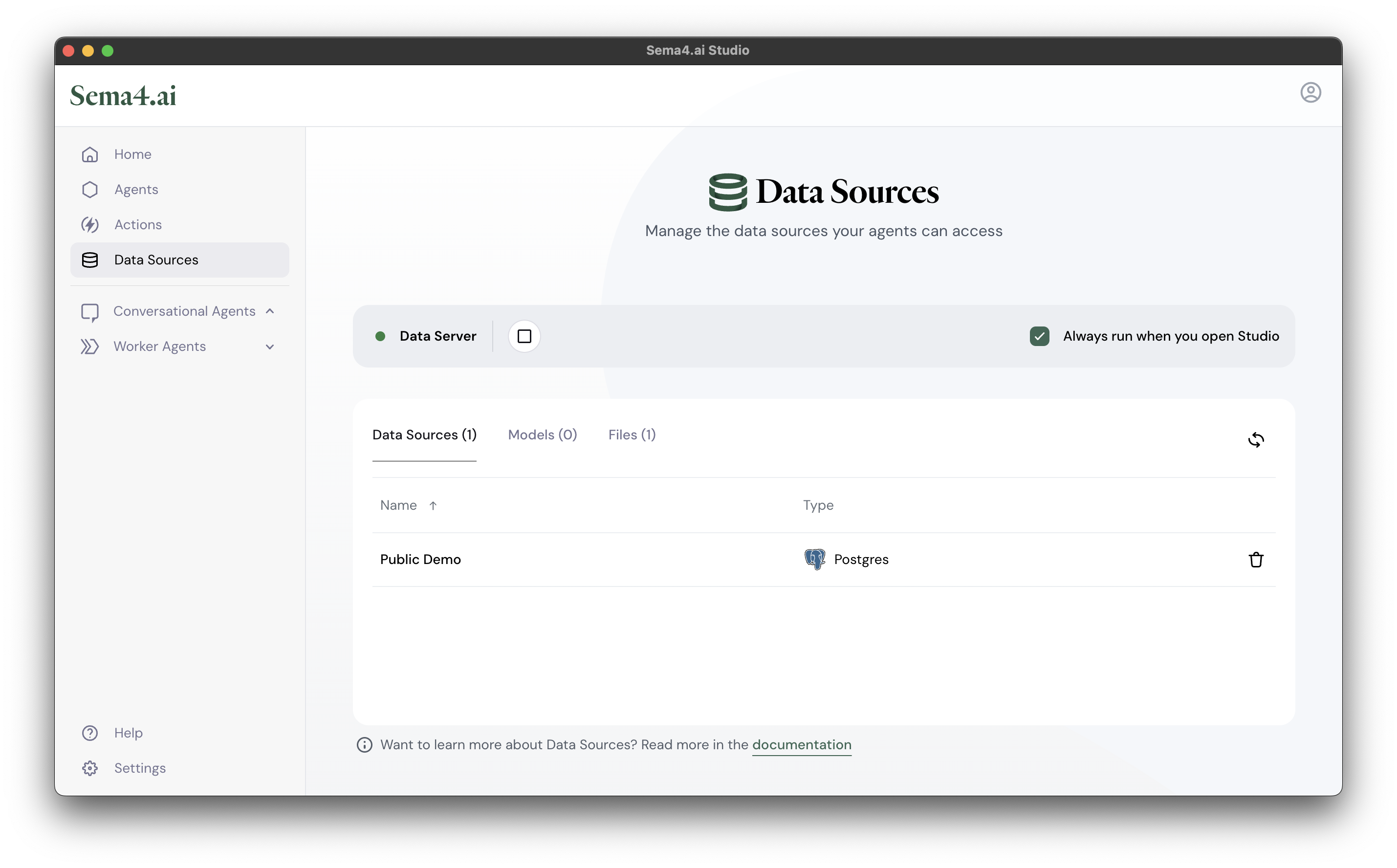 Data Source view