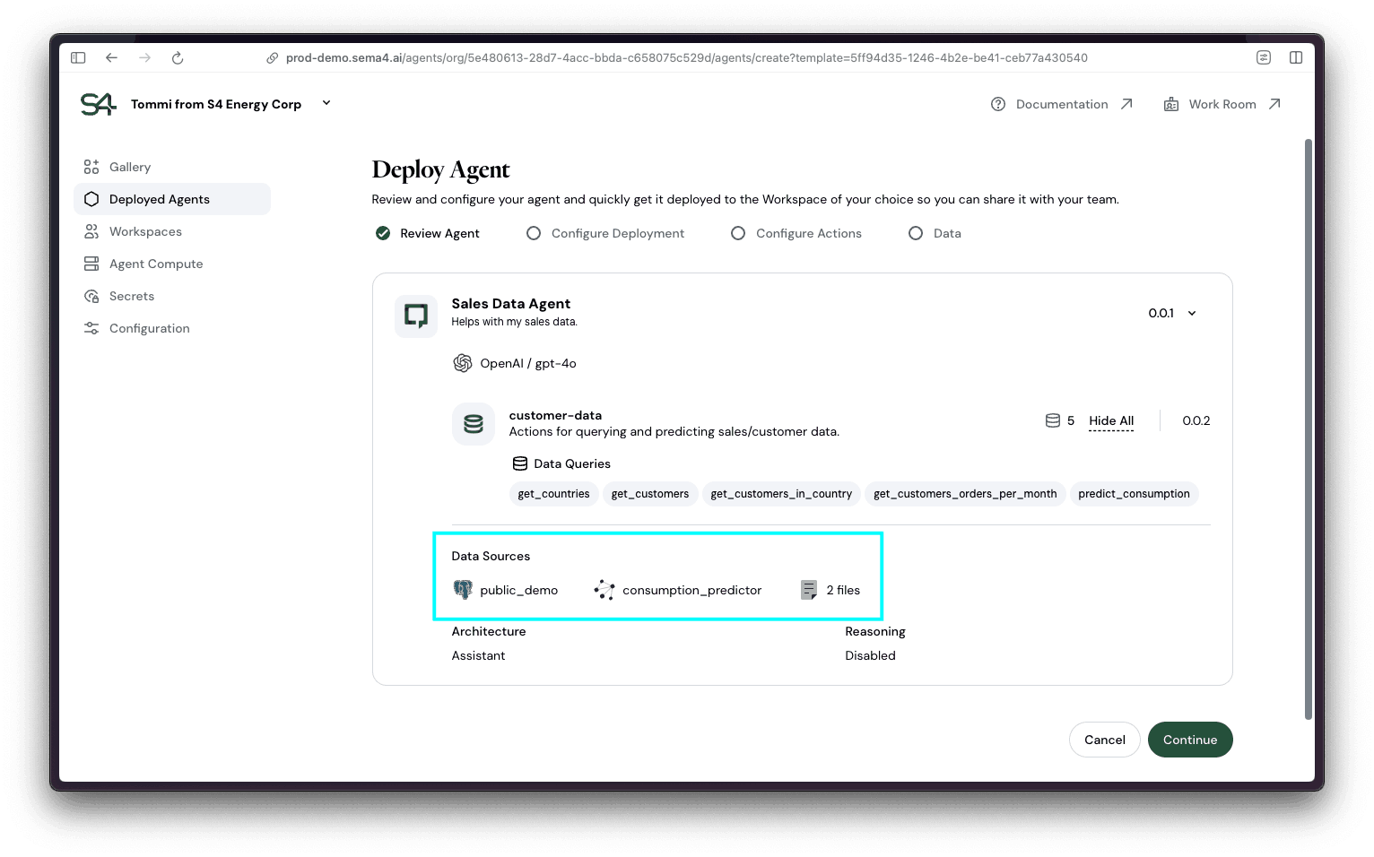 Review Agent details