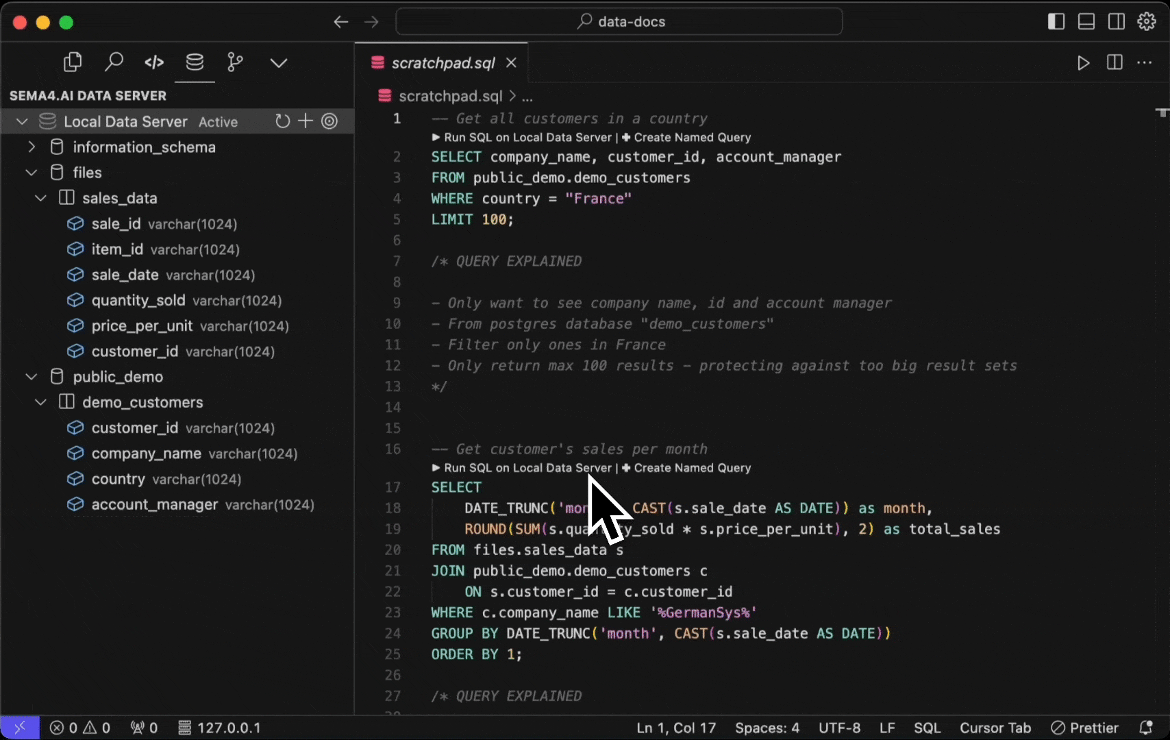 Run SQL queries