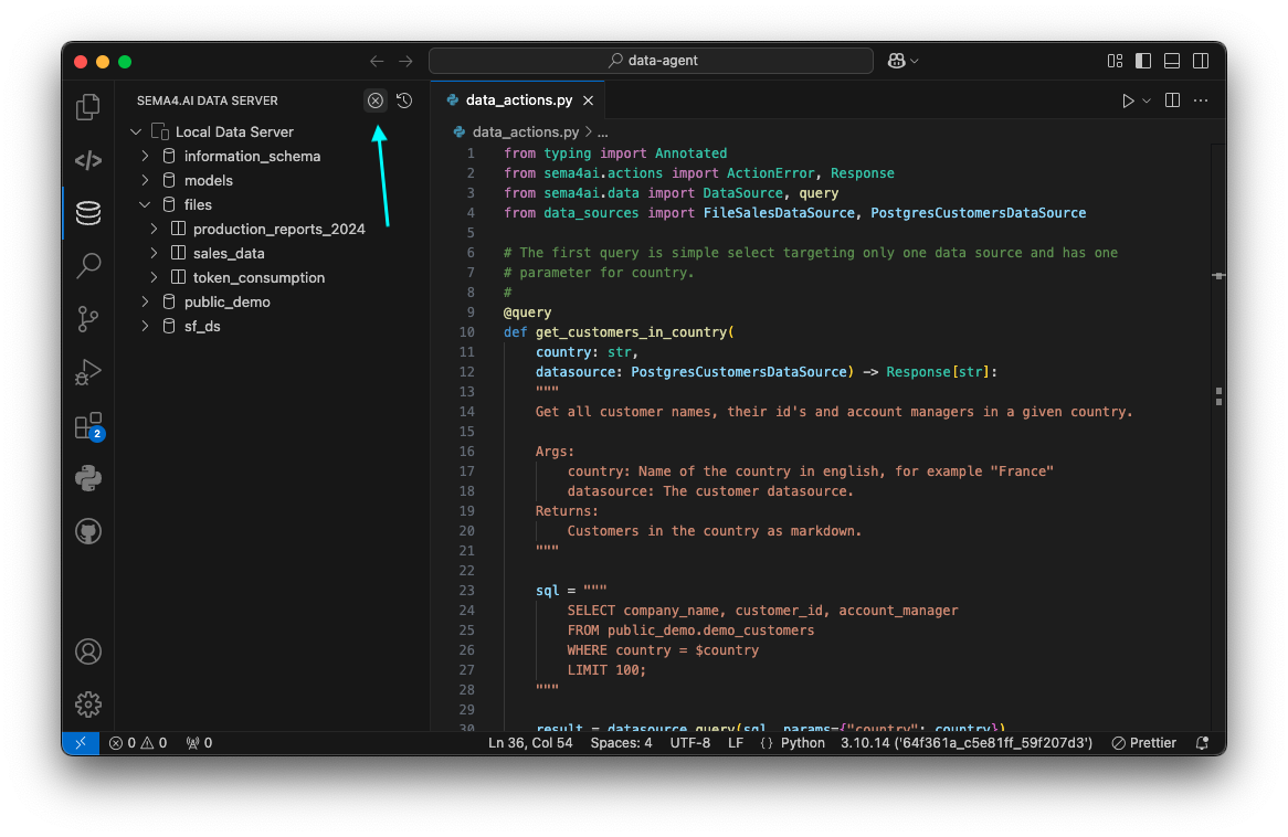 Restarting the Data Server in SDK