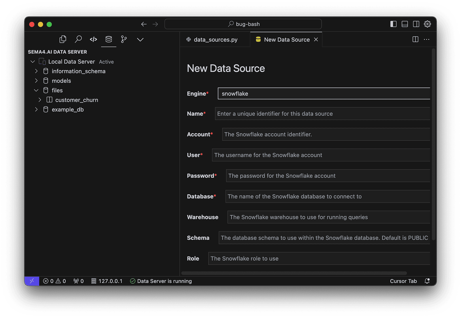 Adding a data source
