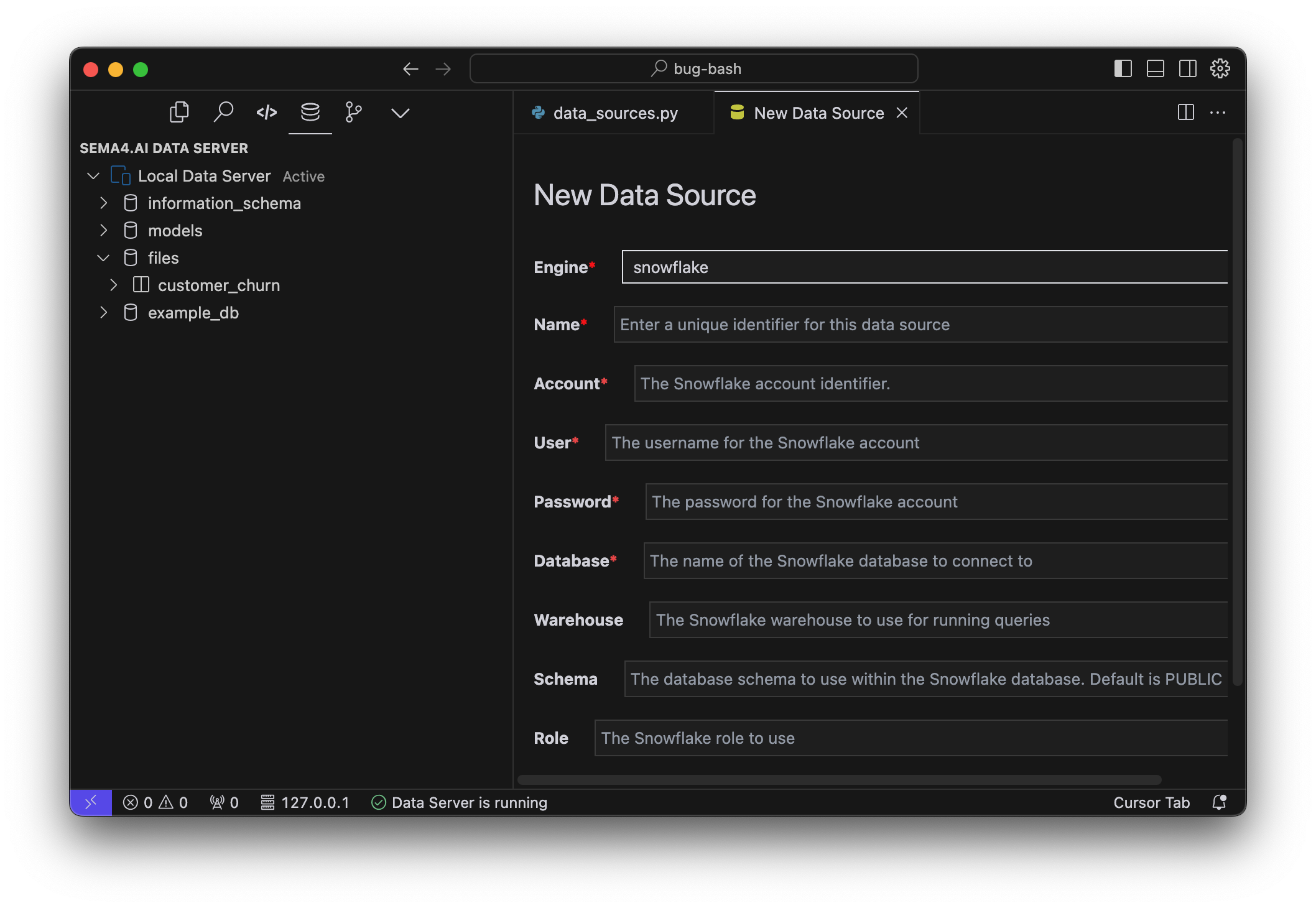 Adding a data source