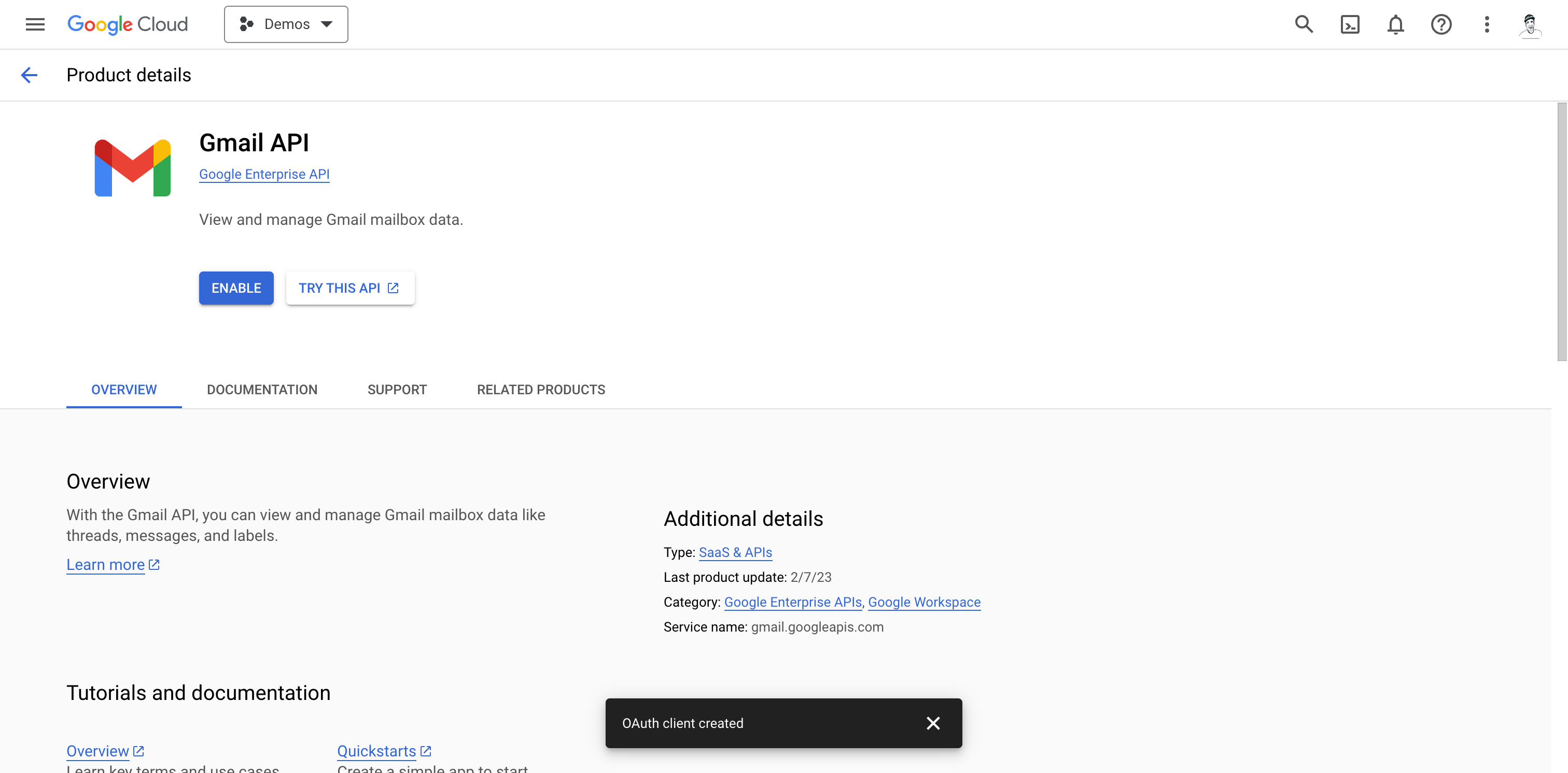 Google Mail API