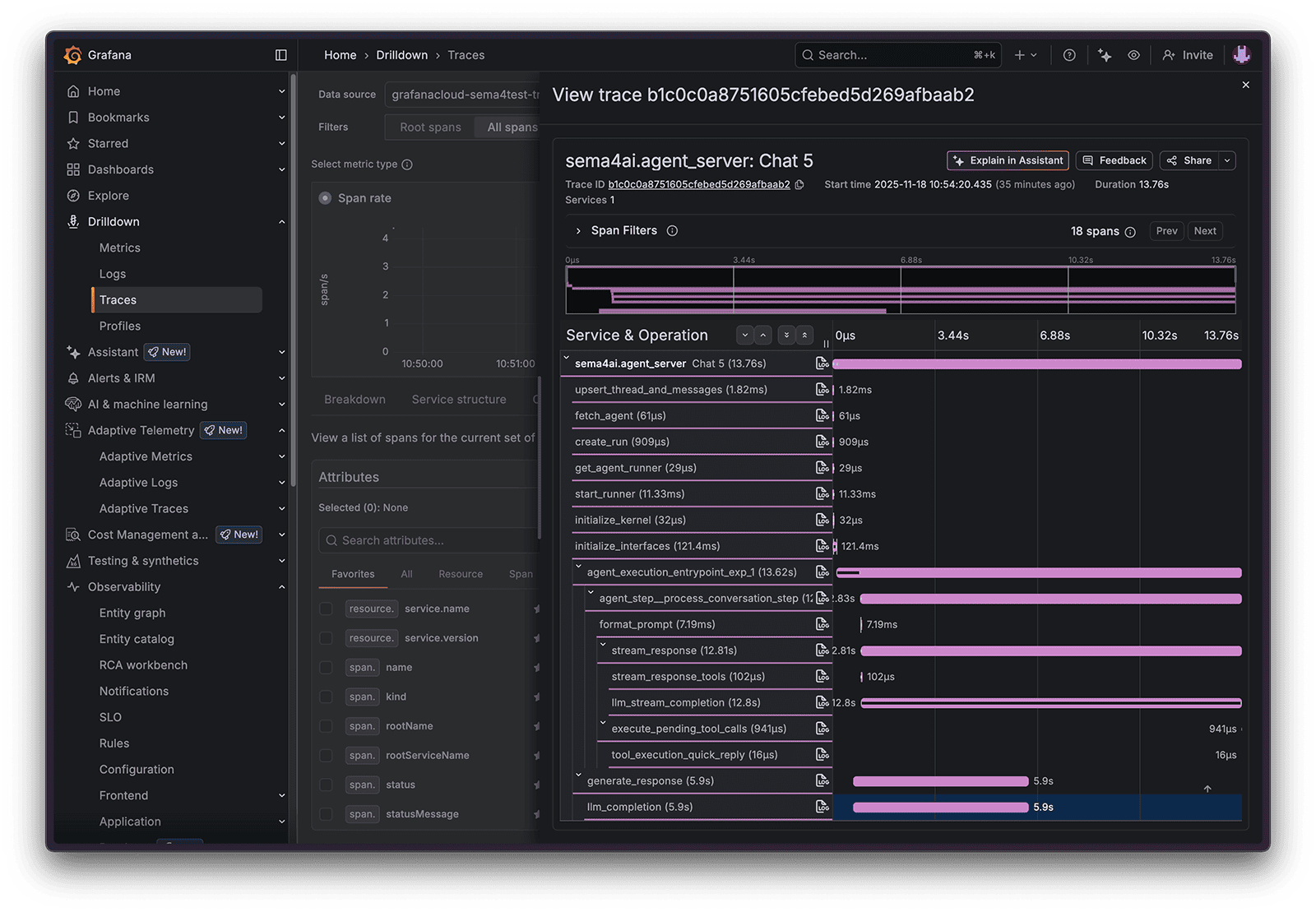 Grafana Traces in Grafana