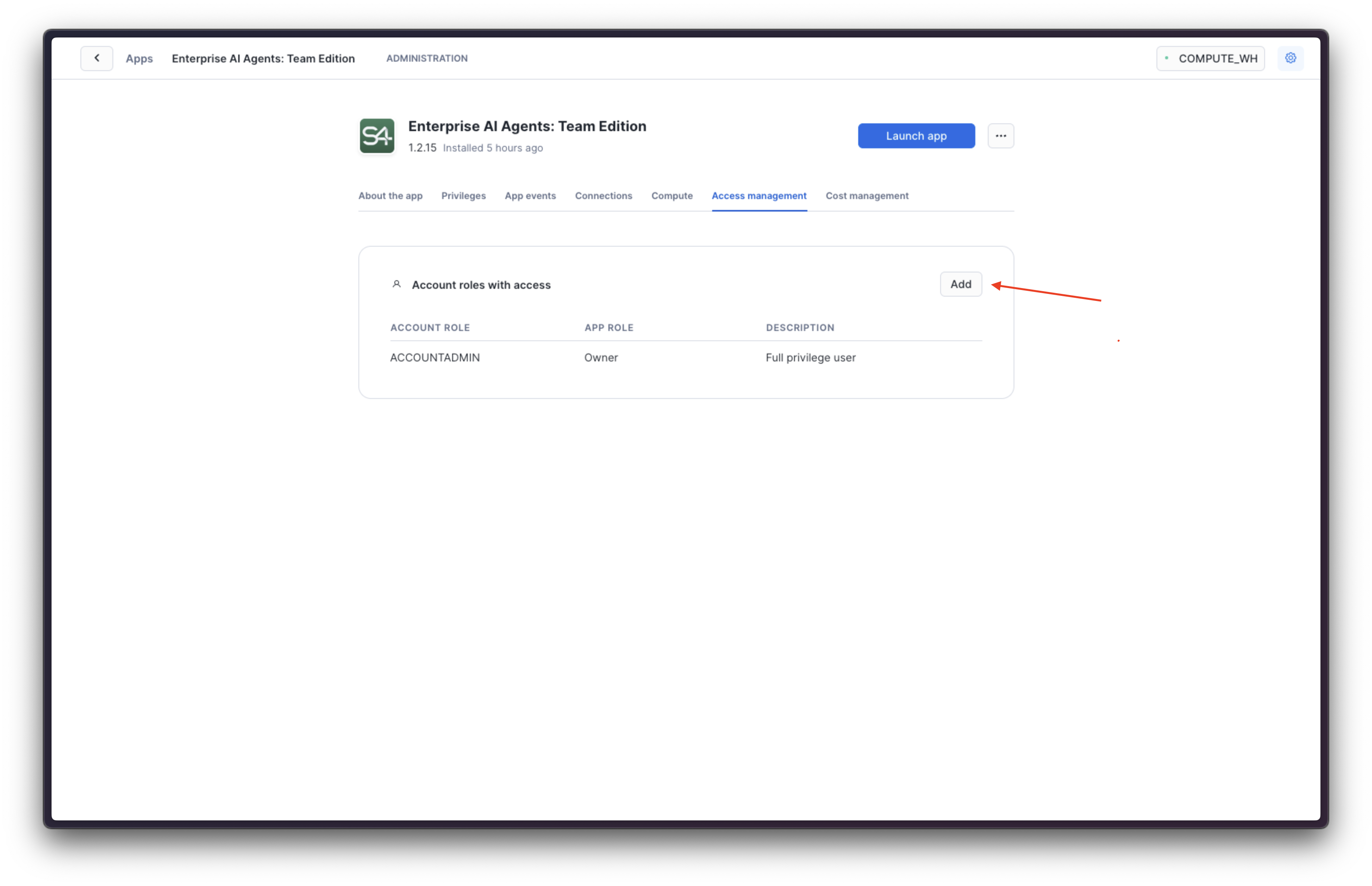 Share application to users through Manage Access menu