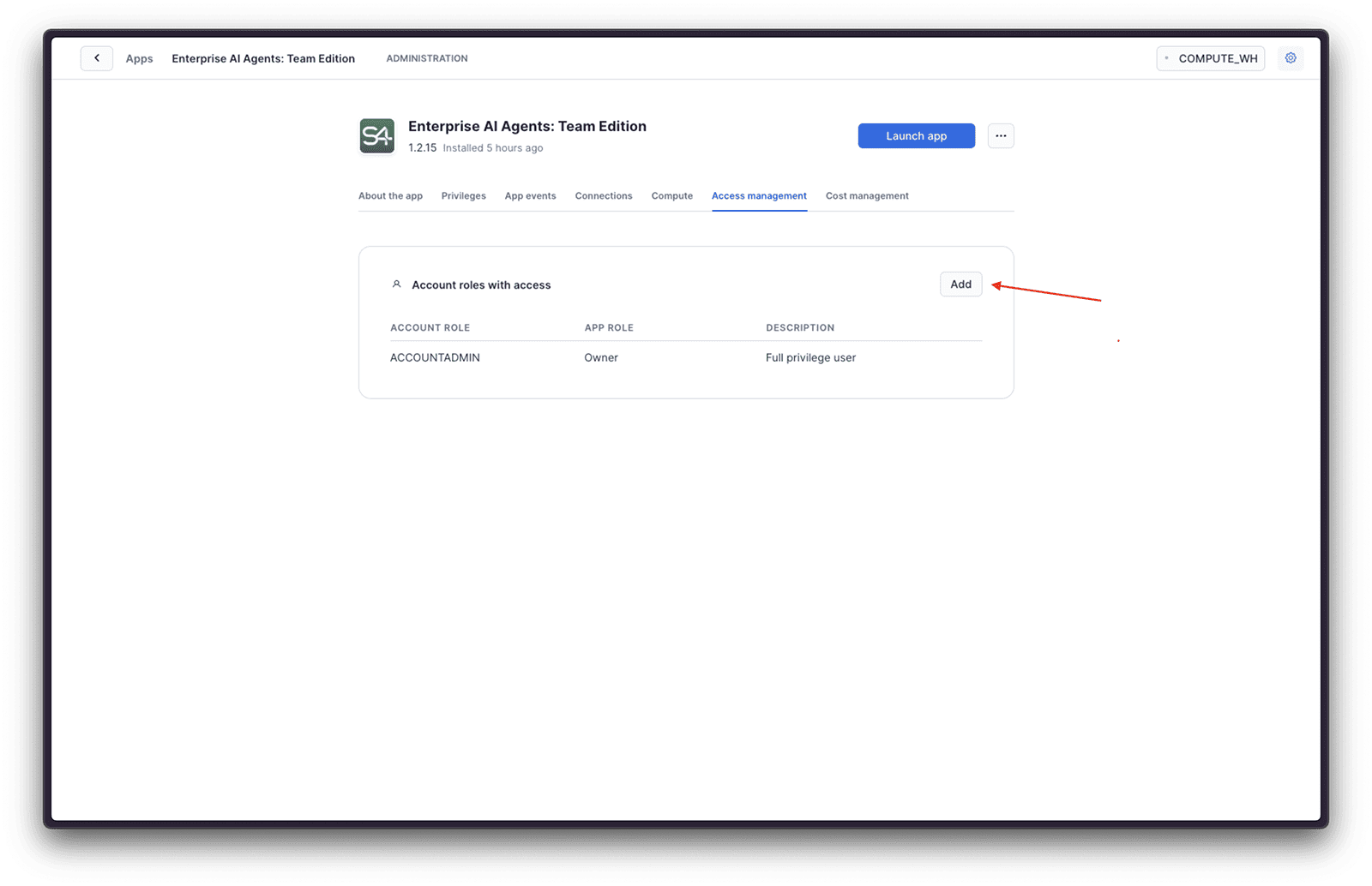 Share application to users through Manage Access menu