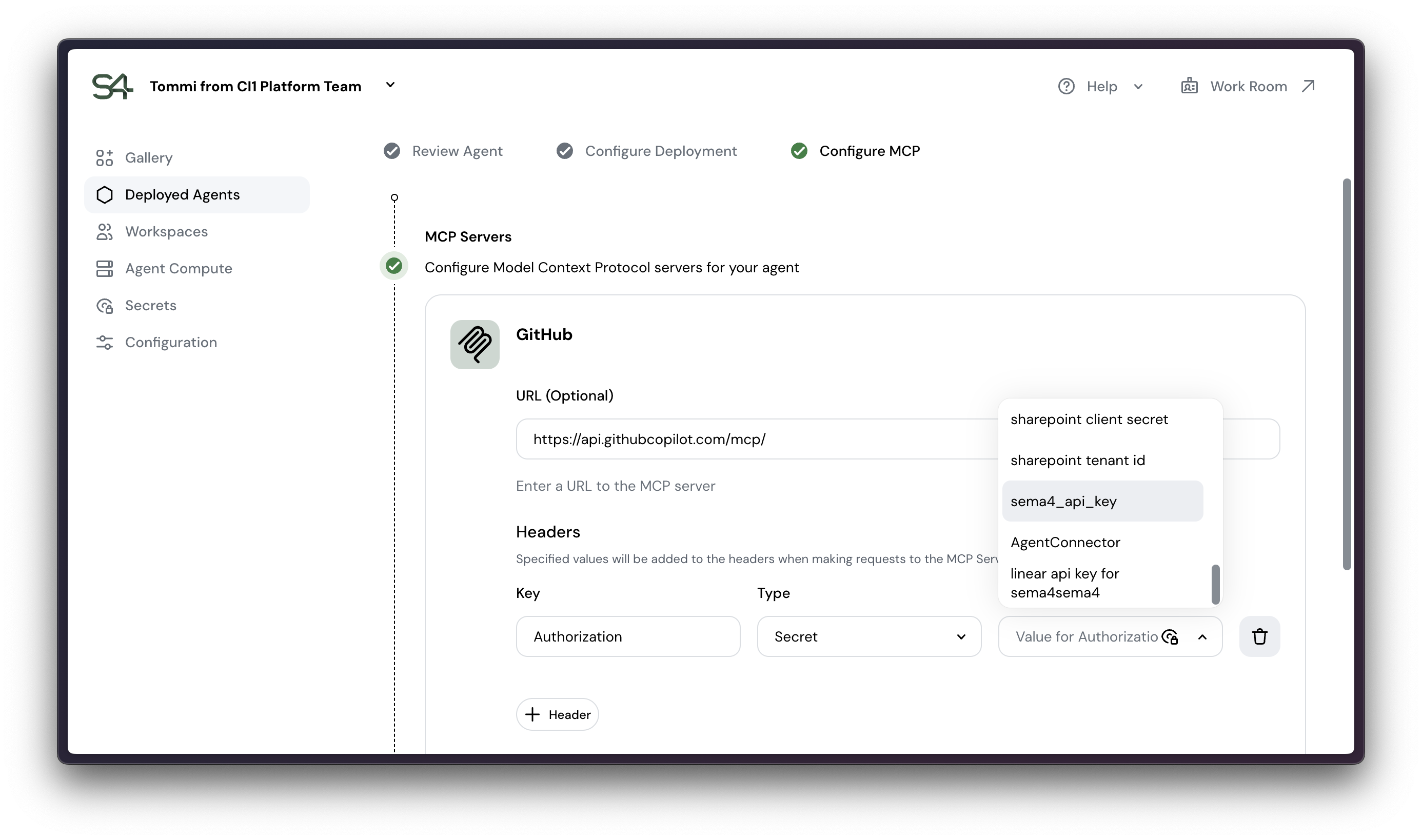Agent card with MCP server