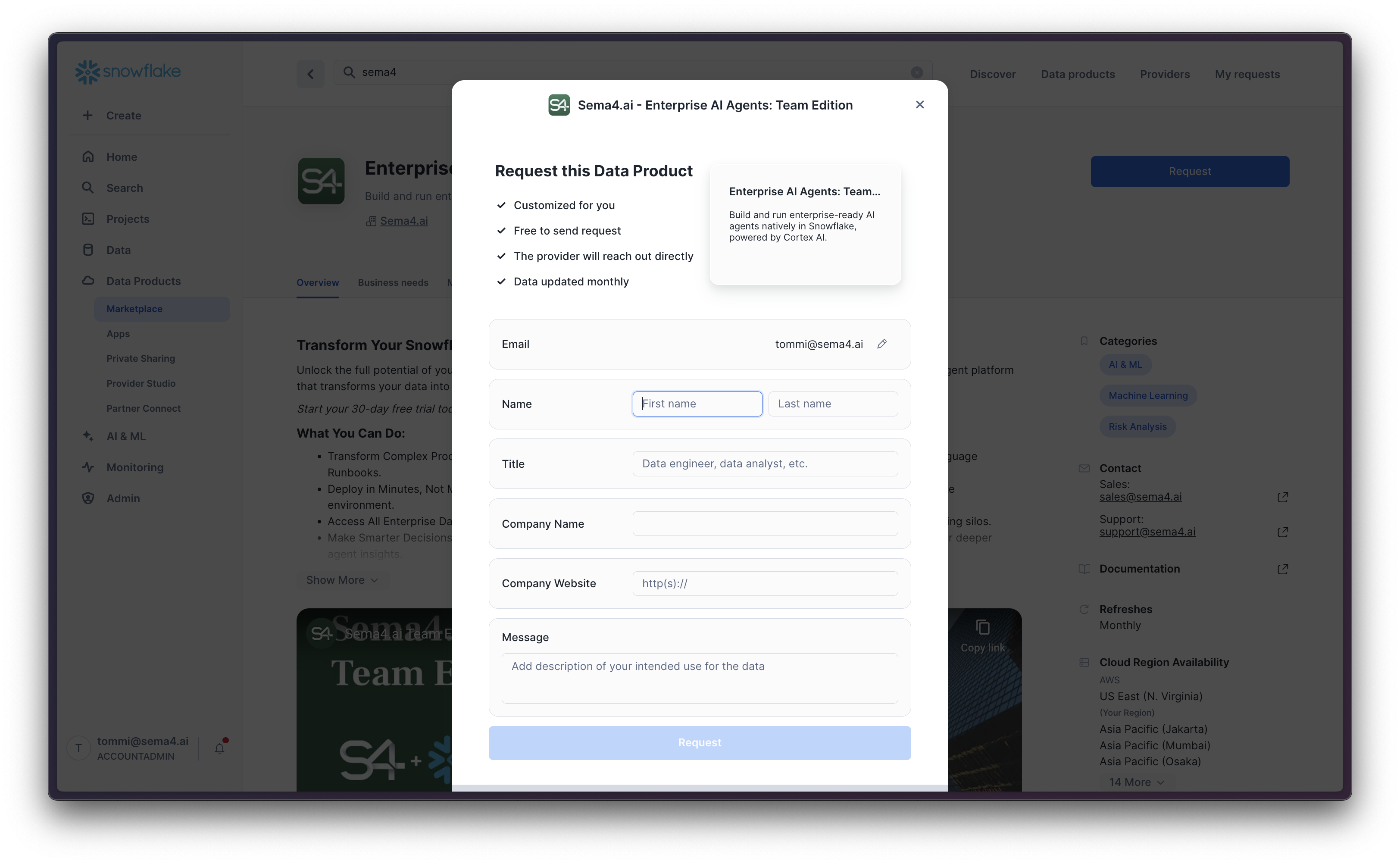 Request access to Sema4.ai Team Edition