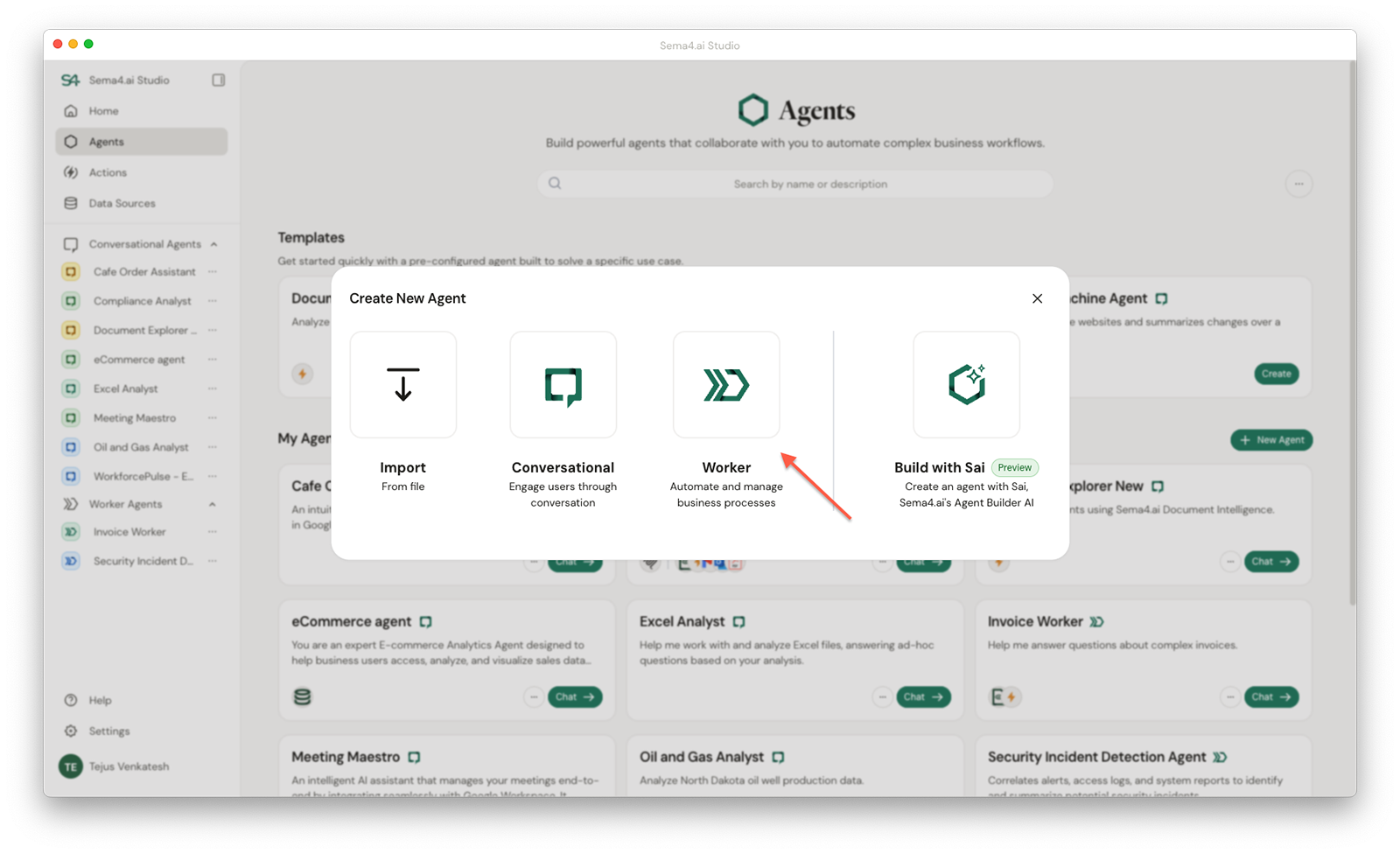 Create new worker agent