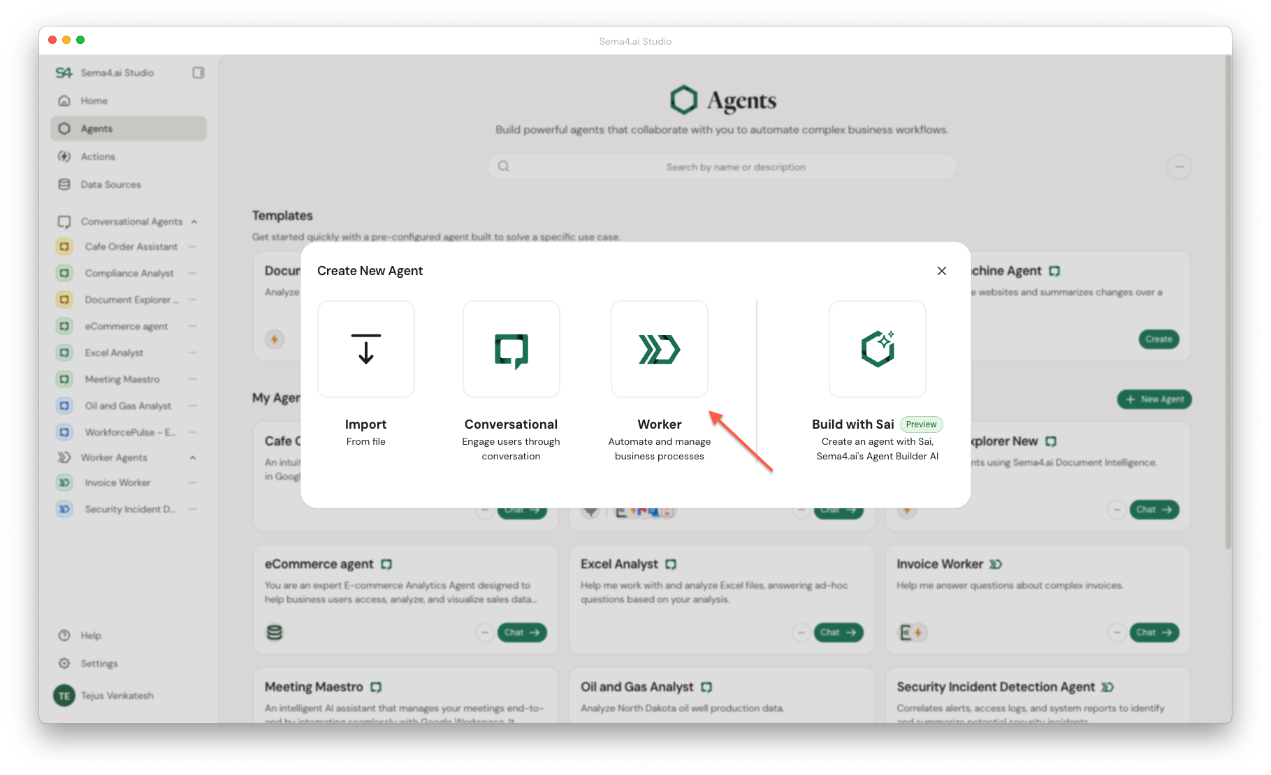 Create new worker agent
