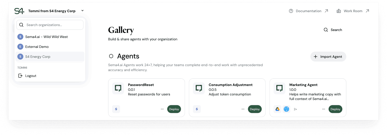 Organizations in Control Room
