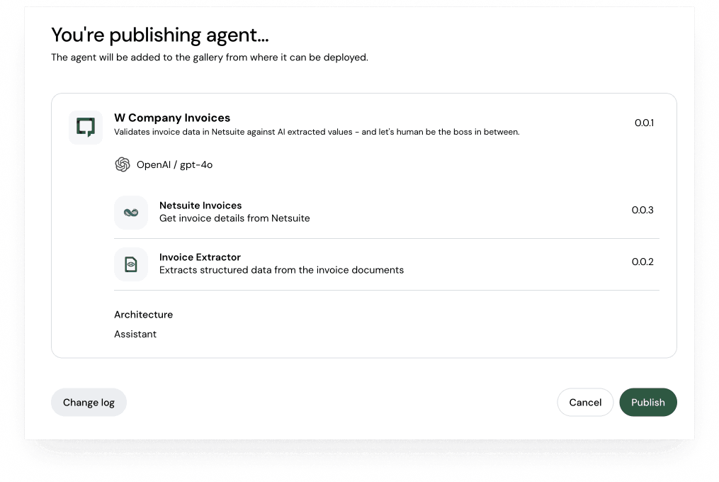 Publish an agent