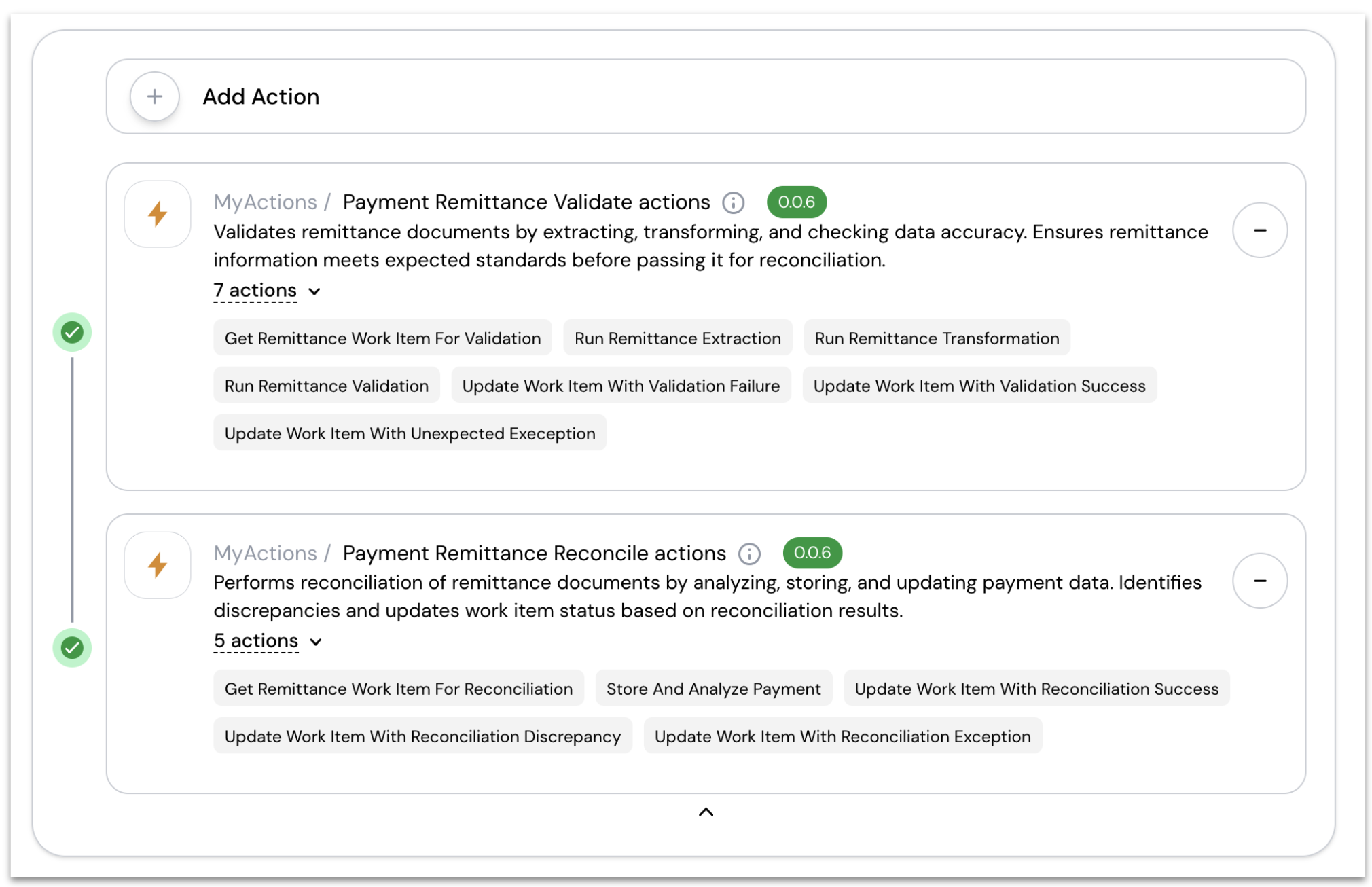 Payment Remittance Actions