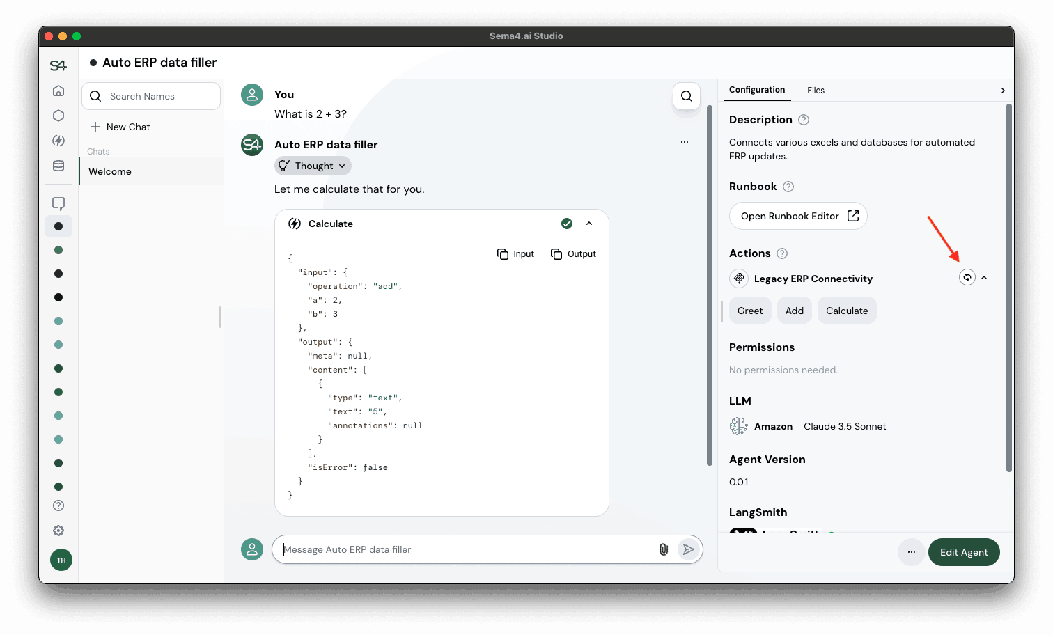 Refresh MCP Server tools - chat view