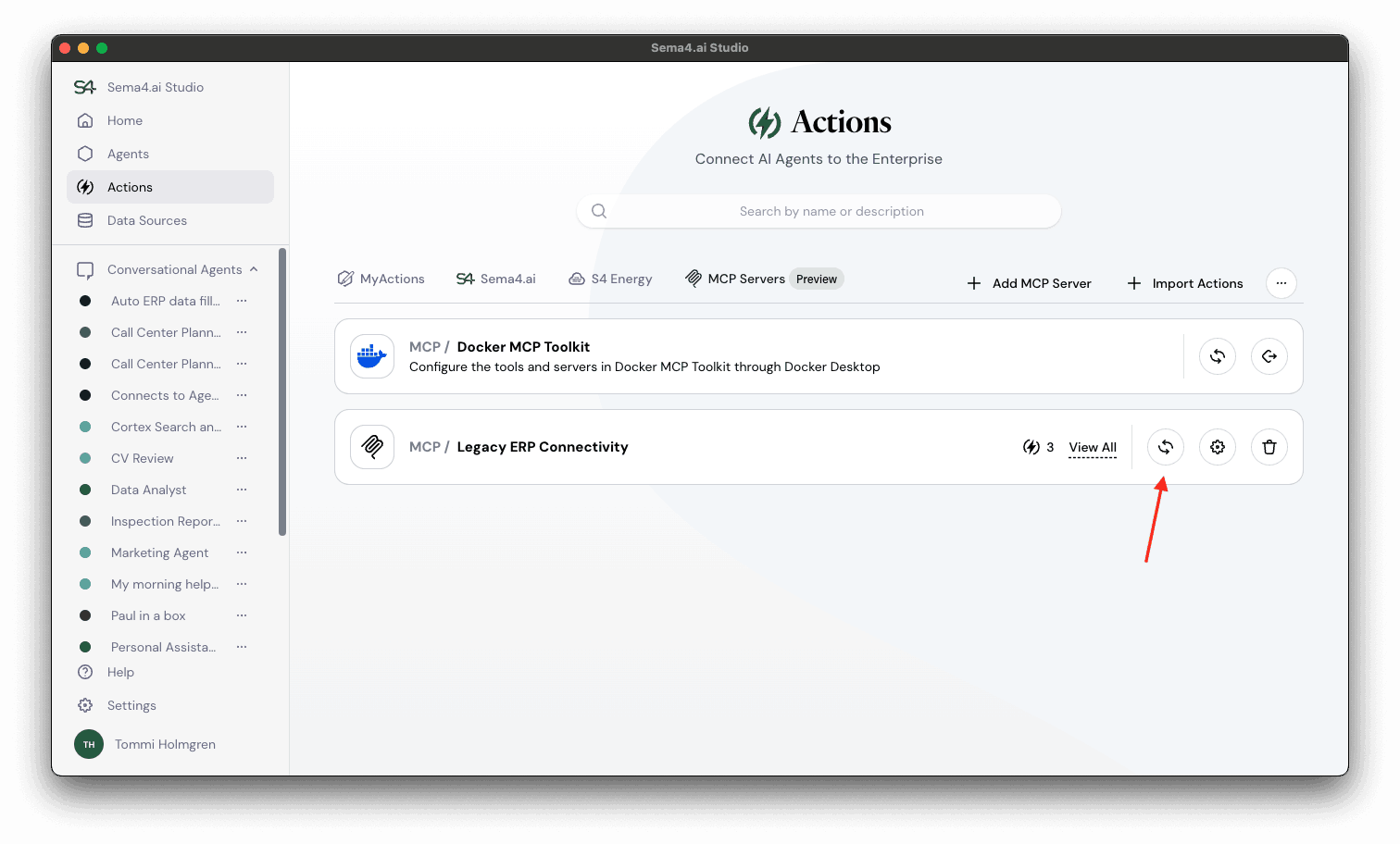 Refresh MCP Server tools - MCP list