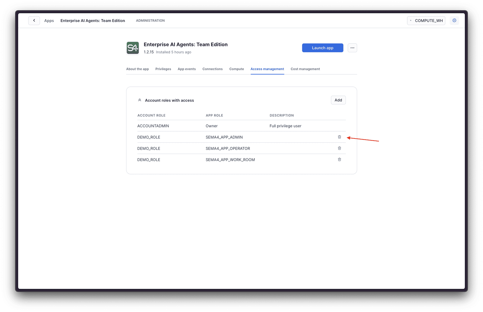 Remove role mappings