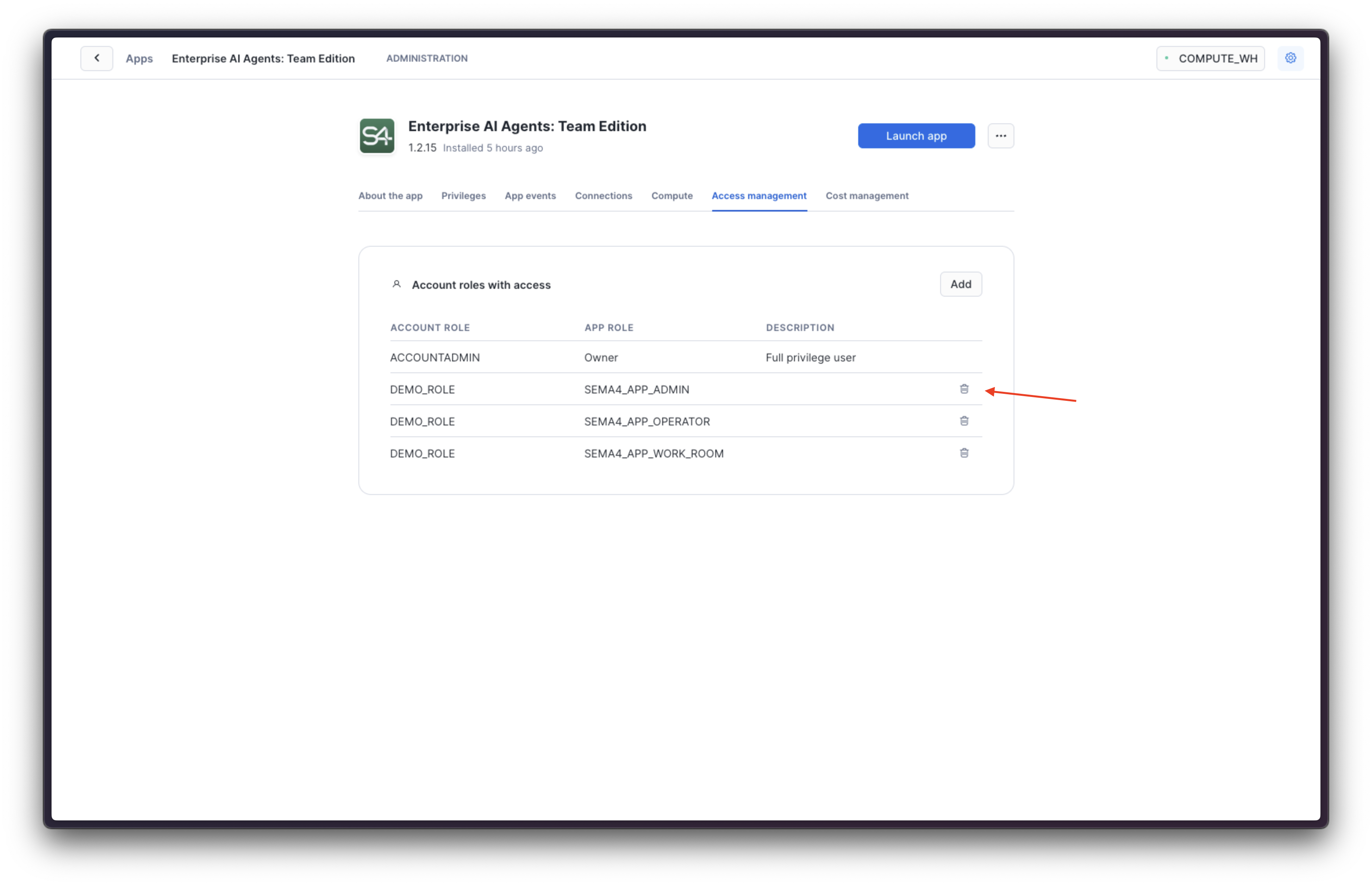 Remove role mappings