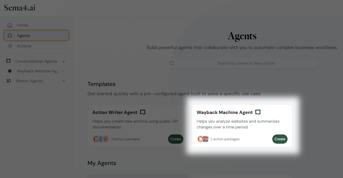 Create Wayback Machine agent