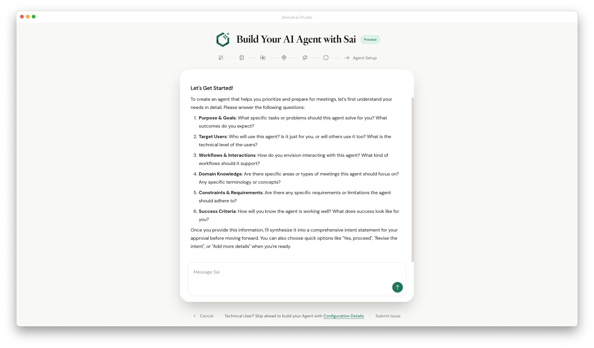 Sai asks clarification questions