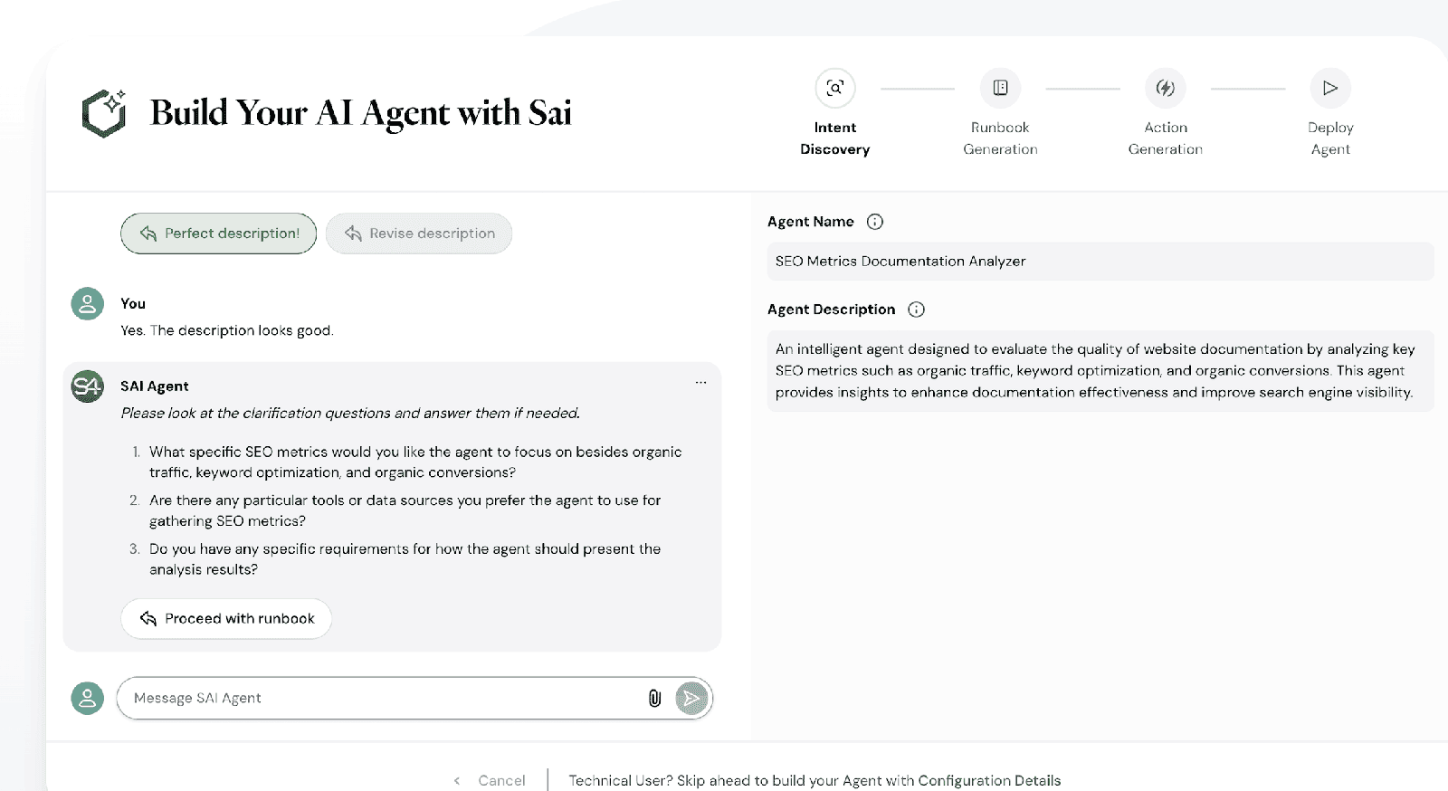 Sai asks clarification questions