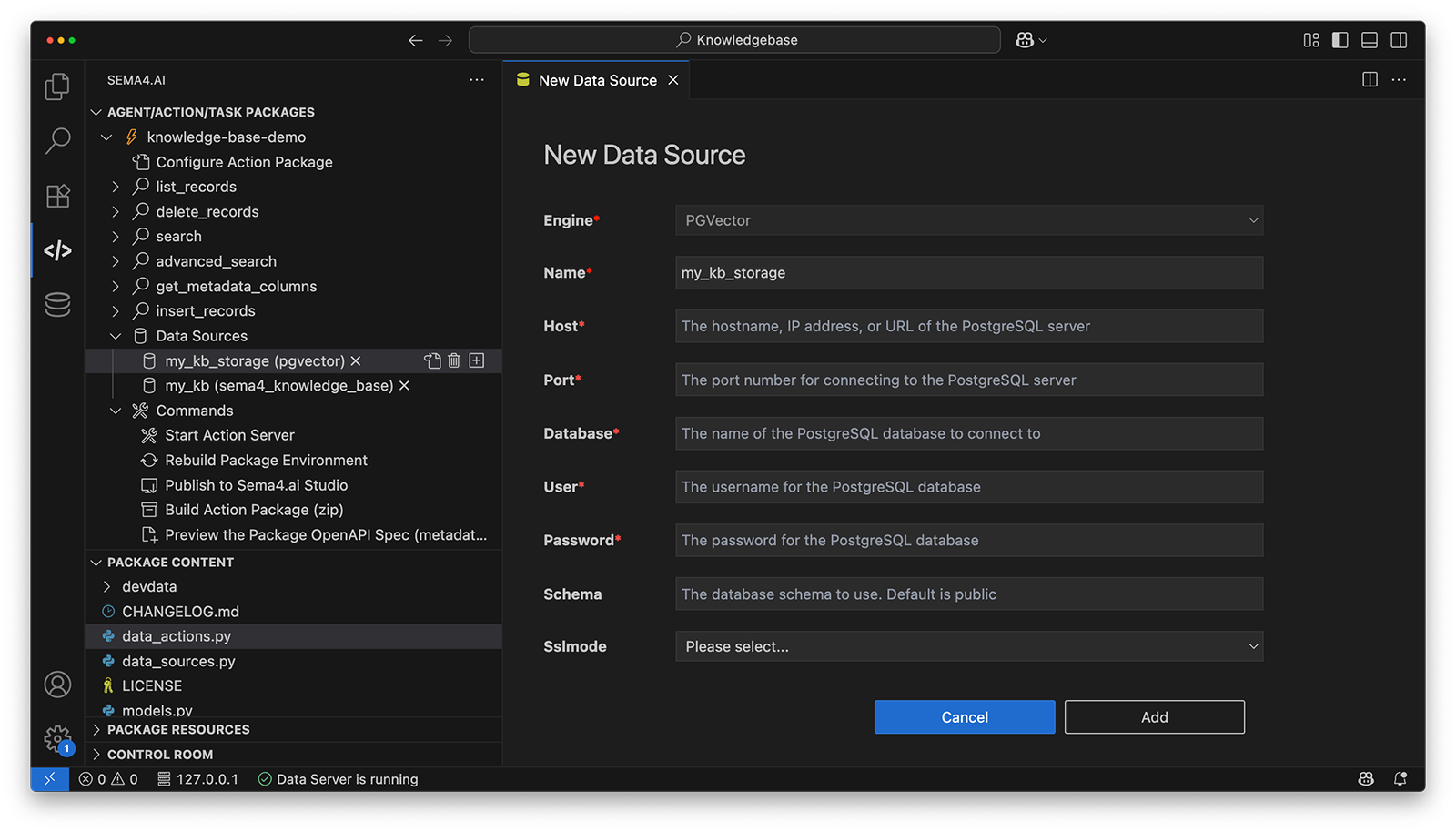 Creating new Datasource