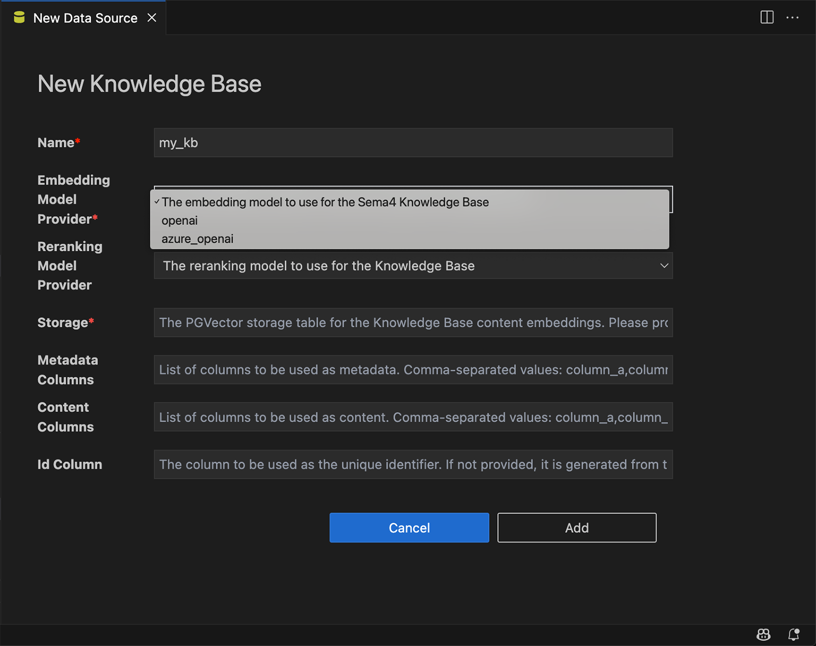 Creating new Knowledge Base