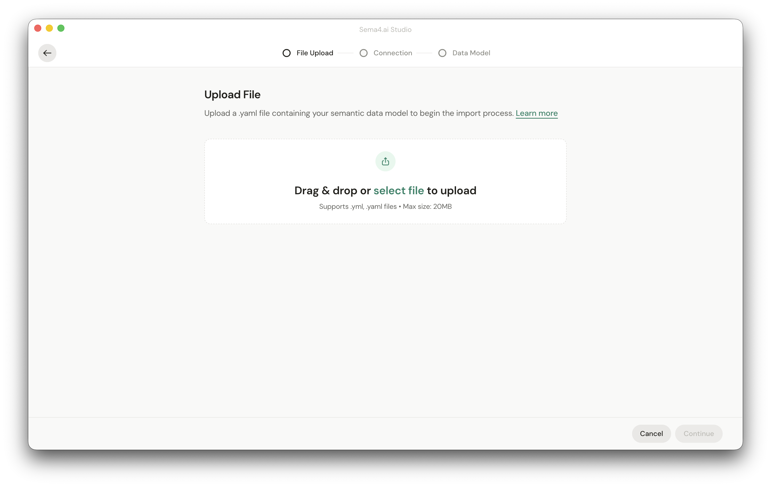 Import Semantic Data Model