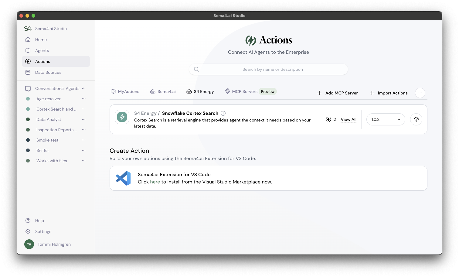 Organization's shared Actions gallery