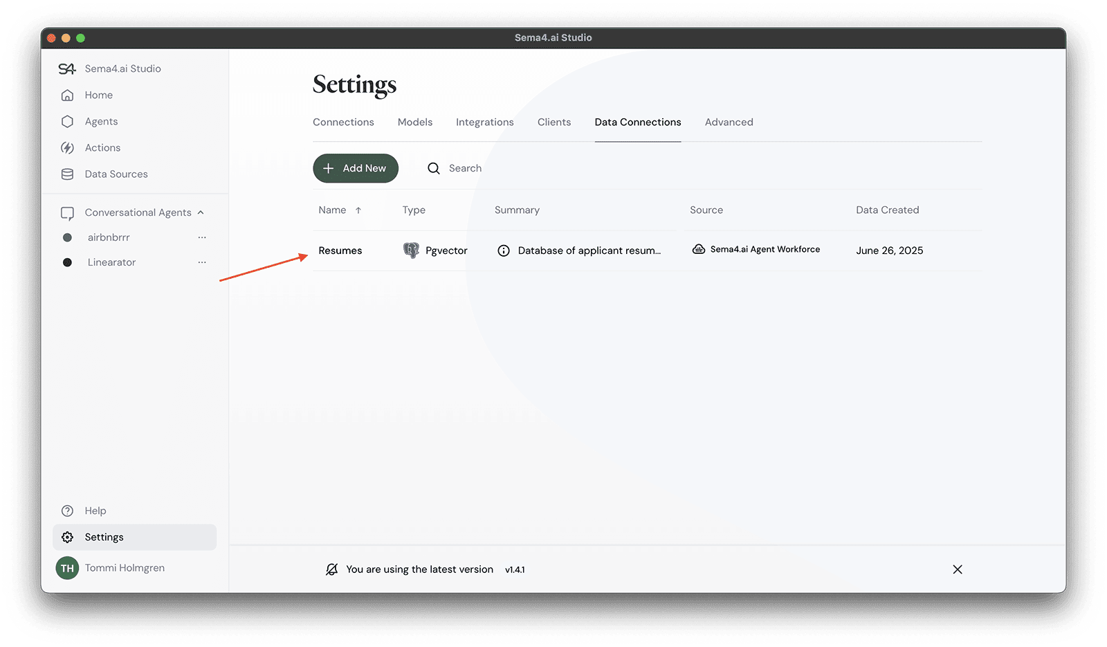 Shared data connections