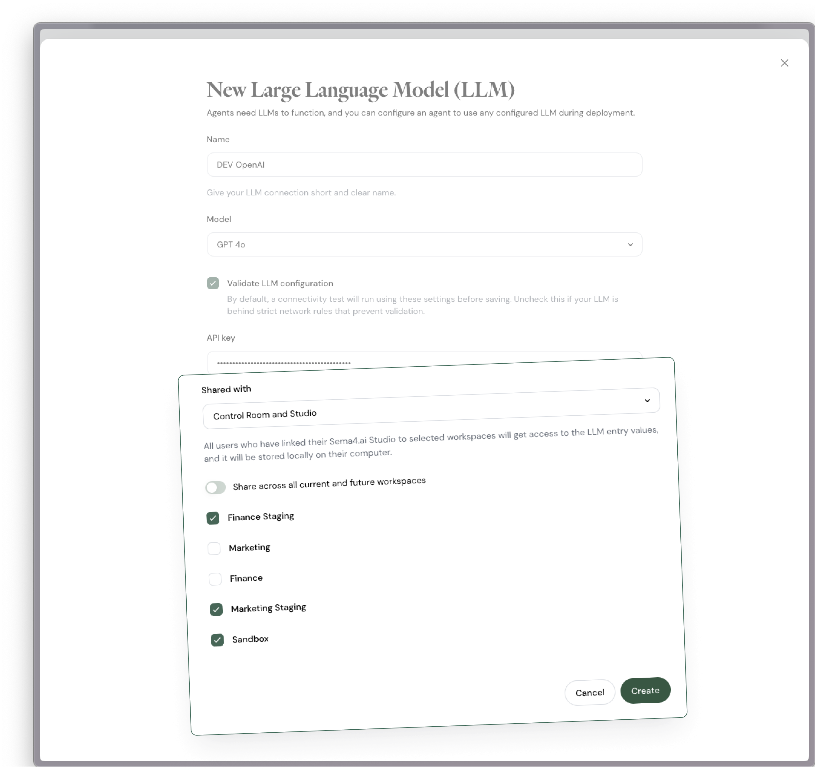 Configuring the access